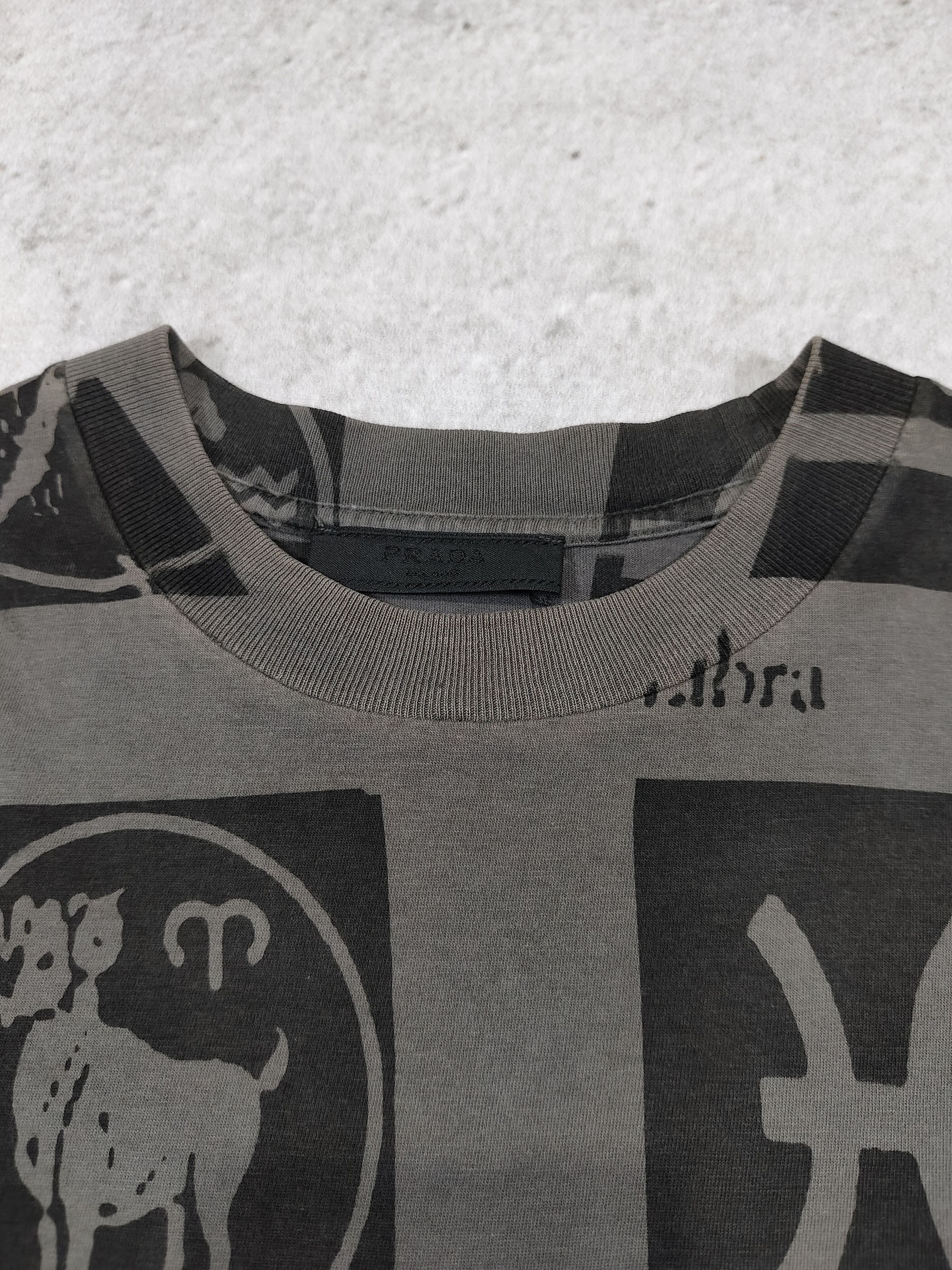Prada 2000s PRADA- AOP Zodiac Astrology Graphic Washed Tee Size US M / EU 48-50 / 2 - 8 Thumbnail