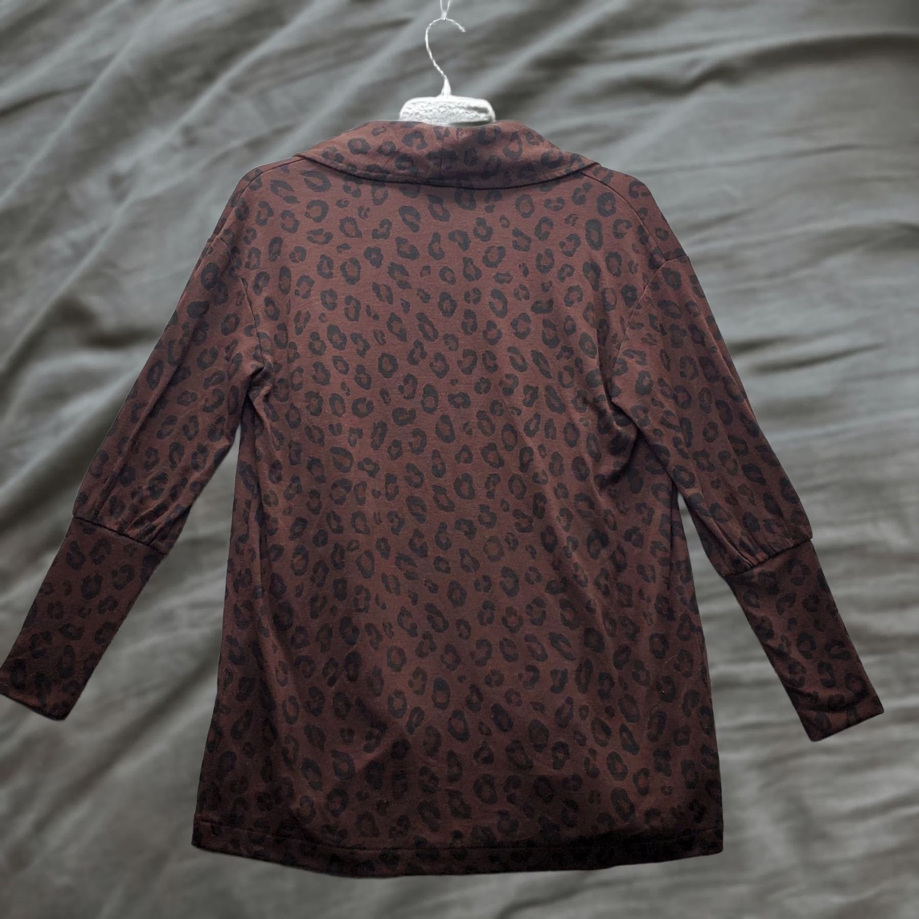 Ann Taylor Ann Taylor Open Front Cardigan Womens Size S Multi Leopard Print Stretch Long Sleeve Shirt Size S / US 4 / IT 40 - 1 Thumbnail