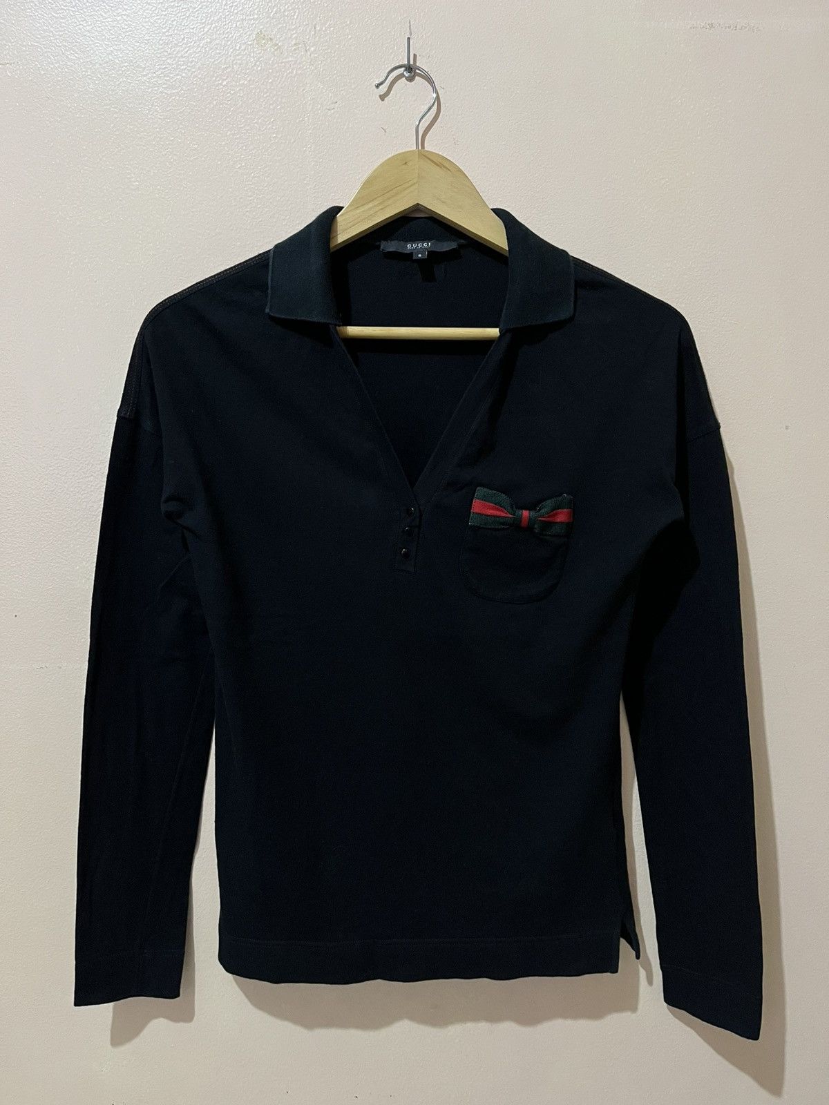 Gucci Gucci - Frida Giannini - 2007 - Bow Tie - V-neck Longsleeves Size S / US 4 / IT 40 - 3 Thumbnail