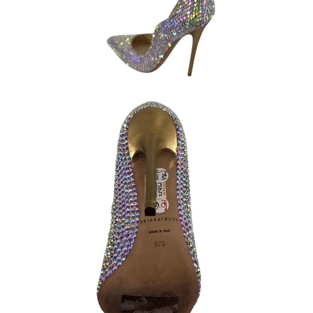Brian Atwood Custom Rhinestone Gold Heels | Brian Atwood | Size 37 1/2 Size US 7.5 / IT 37.5 - 7 Thumbnail