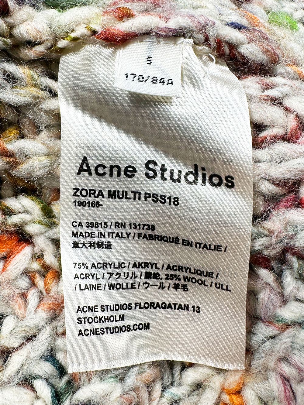 Acne Studios Acne Studios Zora Multicoloured Chunky Knitted Sweater Size US S / EU 44-46 / 1 - 6 Thumbnail