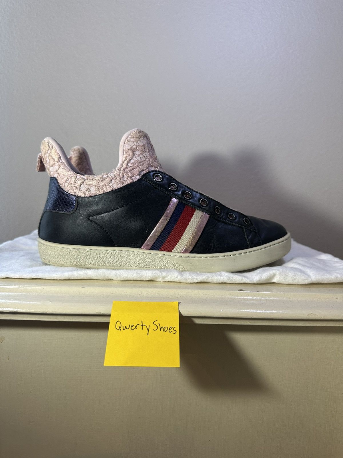 Gucci Gucci high top leather lace sneaker Size US 8 / IT 38 - 3 Thumbnail