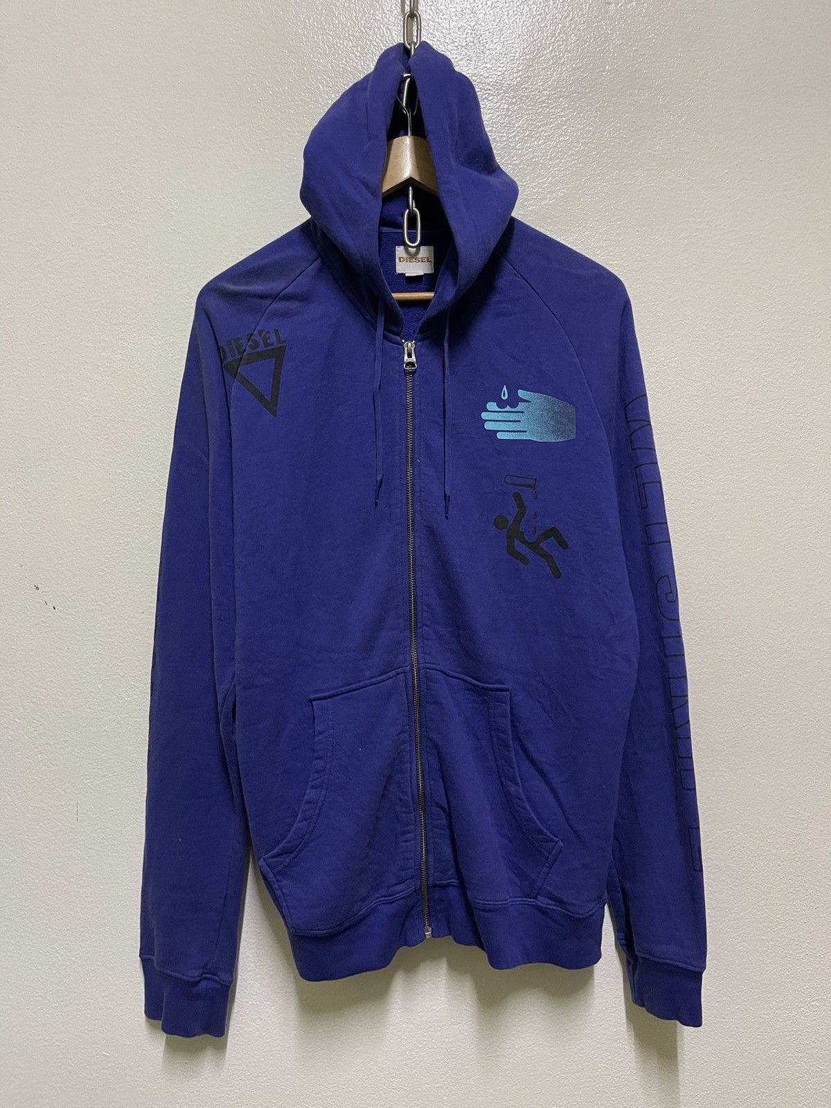 image of Diesel Alchemic Erosion Control Hoodie in Blue, Men's (Size XL)