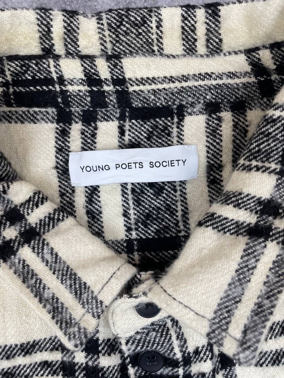 Other Young Poets Society Men Wool Shirt Jacket Black White Check Size US XL / EU 56 / 4 - 4 Thumbnail