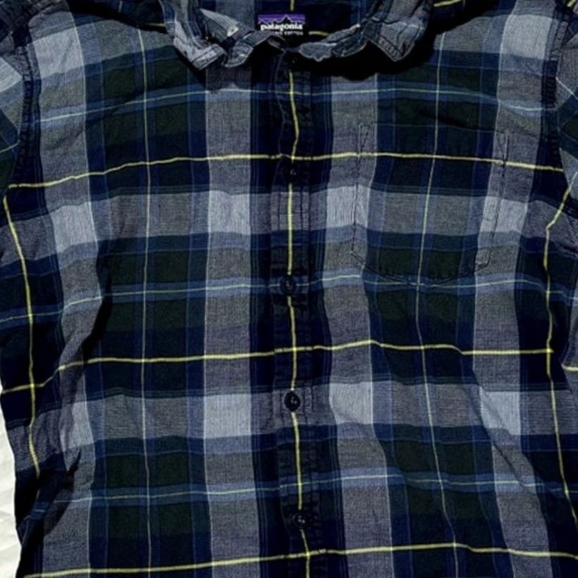 Patagonia Patagonia Mens Shirt Button Up Long Sleeve Plaid Organic Cotton Size L Blue Size US L / EU 52-54 / 3 - 3 Thumbnail