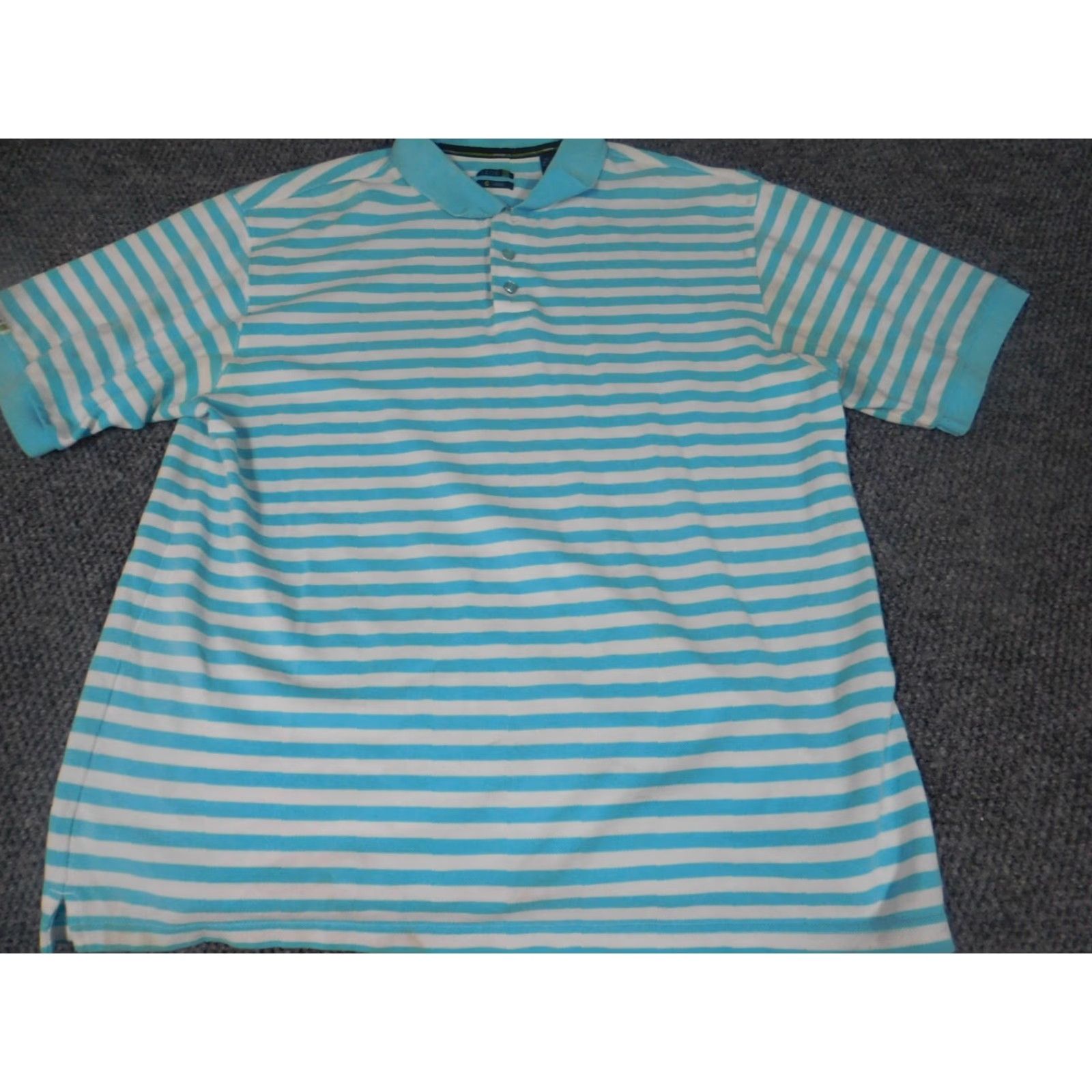 Izod IZOD Polo Shirt XL Blue Striped Logo Mens Short Sleeve Collared Classic Golf Shirt Size US XL / EU 56 / 4 - 3 Thumbnail