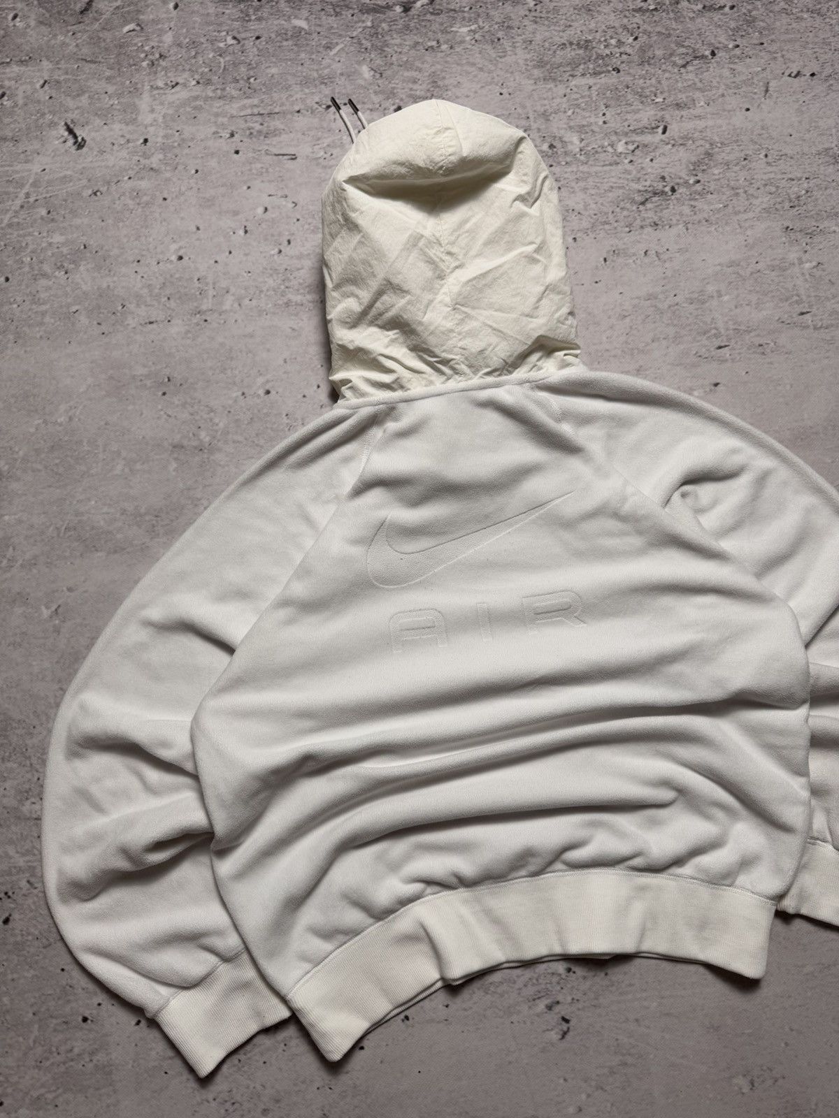 Nike × Vintage NIKE AIR TEDDY FLEECE VINTAGE DOUBLE LOGO OVERSIZE HOODIE Size US S / EU 44-46 / 1 - 2 Thumbnail
