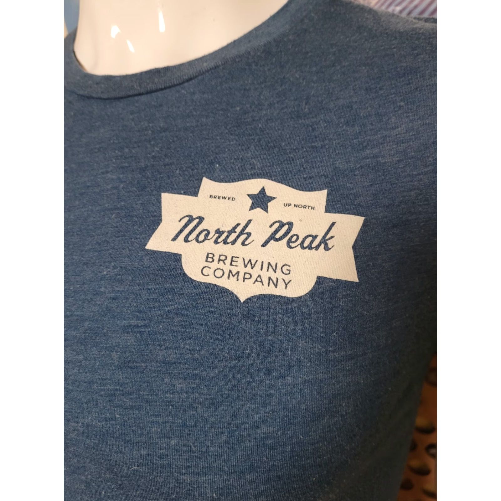 Vintage North Peak Brewing Company T Shirt Small Blue Mens S Graphic Tee Beer Logo Cotton Blend Adventuring Traverse City MI Size US S / EU 44-46 / 1 - 2 Thumbnail