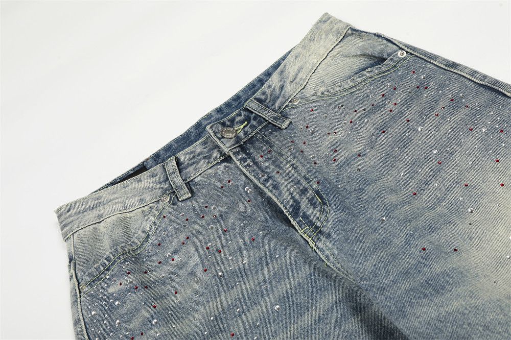 Jean Men's loose-fitting wide-leg distressed washed jeans Size US 32 / EU 48 - 4 Thumbnail