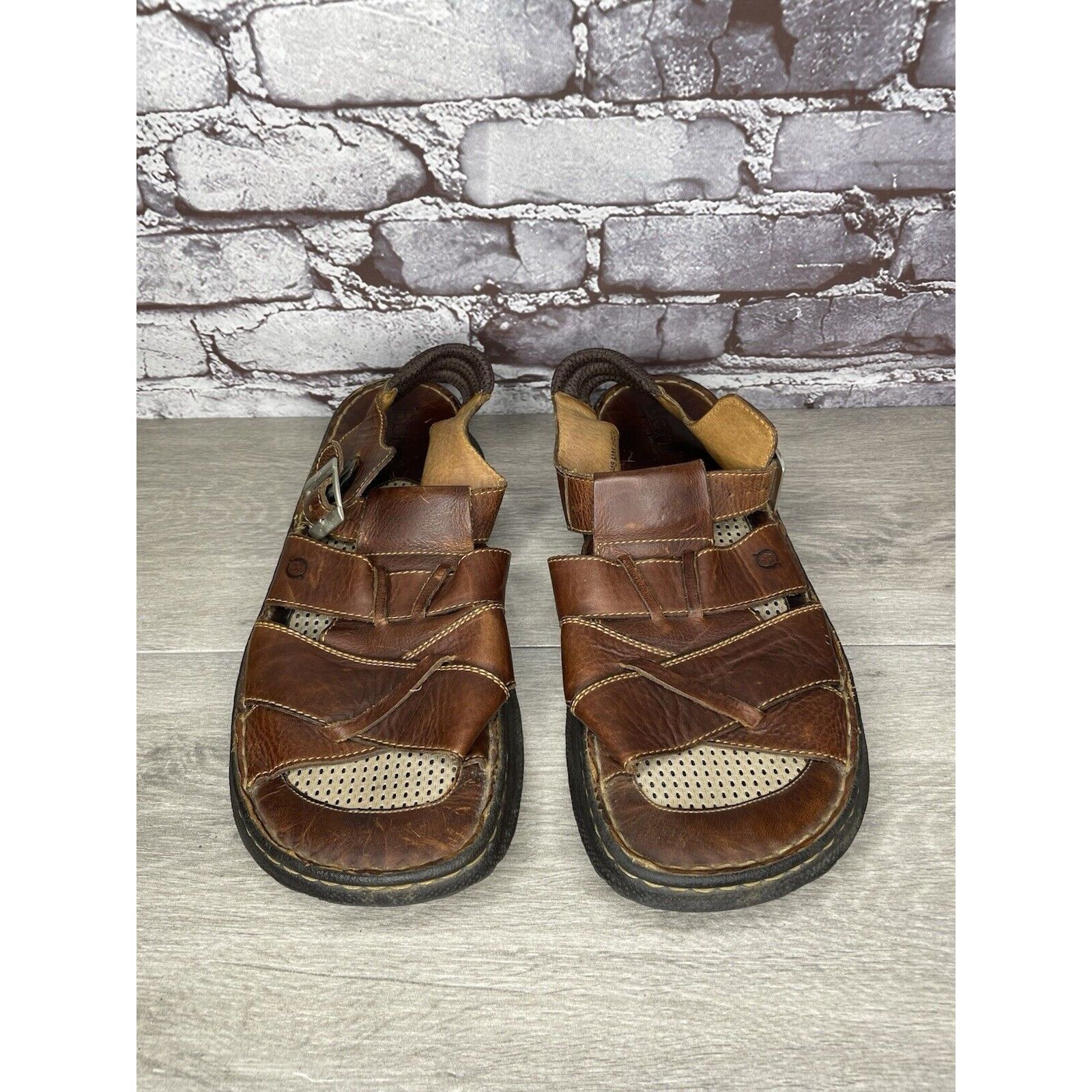 Born Born Brown Leather Fisherman Comfort Strap Casual Sandals Me Size US 12 / EU 45 - 11 Thumbnail
