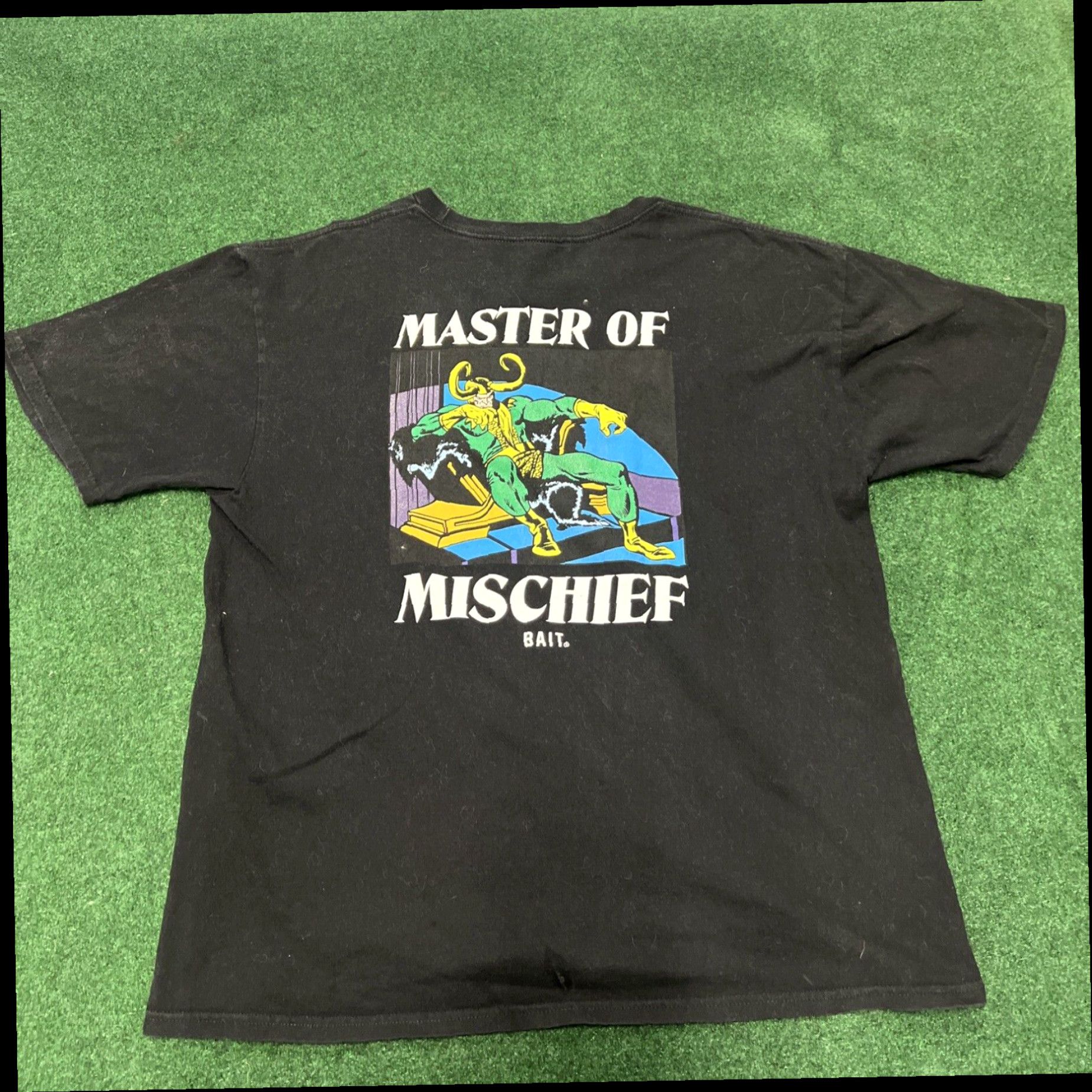 Vintage BAIT X Marvel Size XL X-Men T-shirt Loki Comic Graphic Black Master Of Mischief Size US XL / EU 56 / 4 - 1 Thumbnail