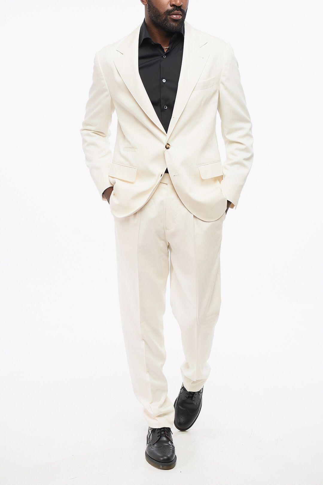Brunello Cucinelli og1mm0725 Half-lined Silk Blazer in Off White Size US M / EU 48-50 / 2 - 4 Thumbnail