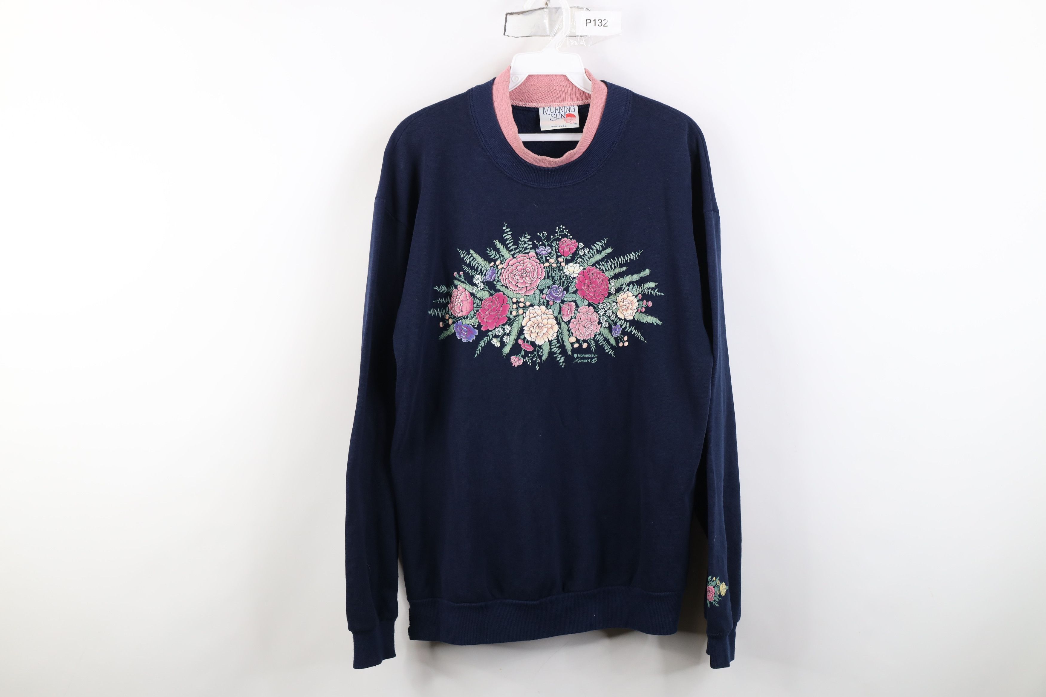 Vintage Vintage 90s Streetwear Nature Flower Sweatshirt USA Size L / US 10 / IT 46 - 1 Thumbnail
