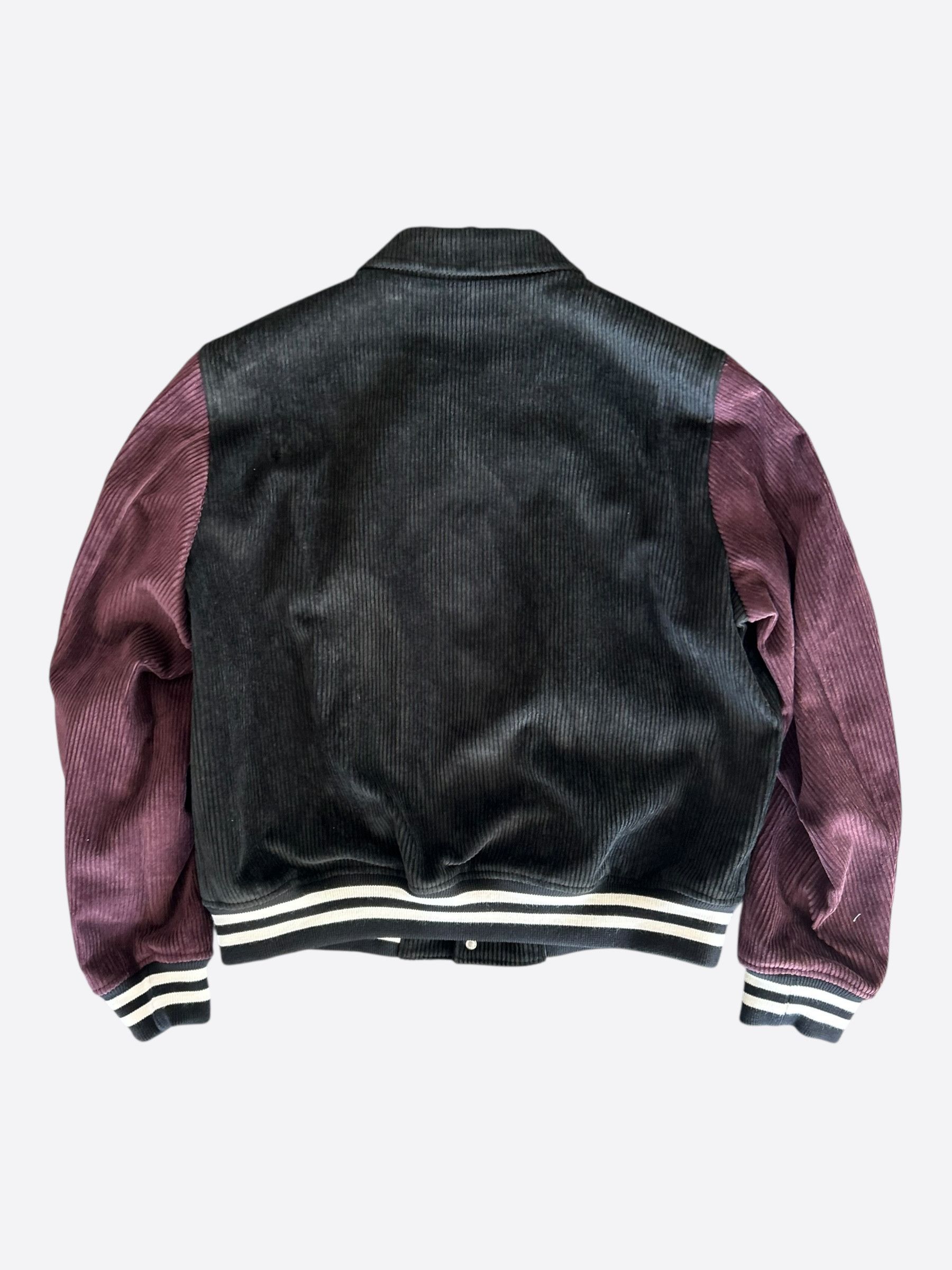 Amiri Amiri Black & Burgundy Corduroy Bones Teddy Jacket Size US XL / EU 56 / 4 - 2 Thumbnail
