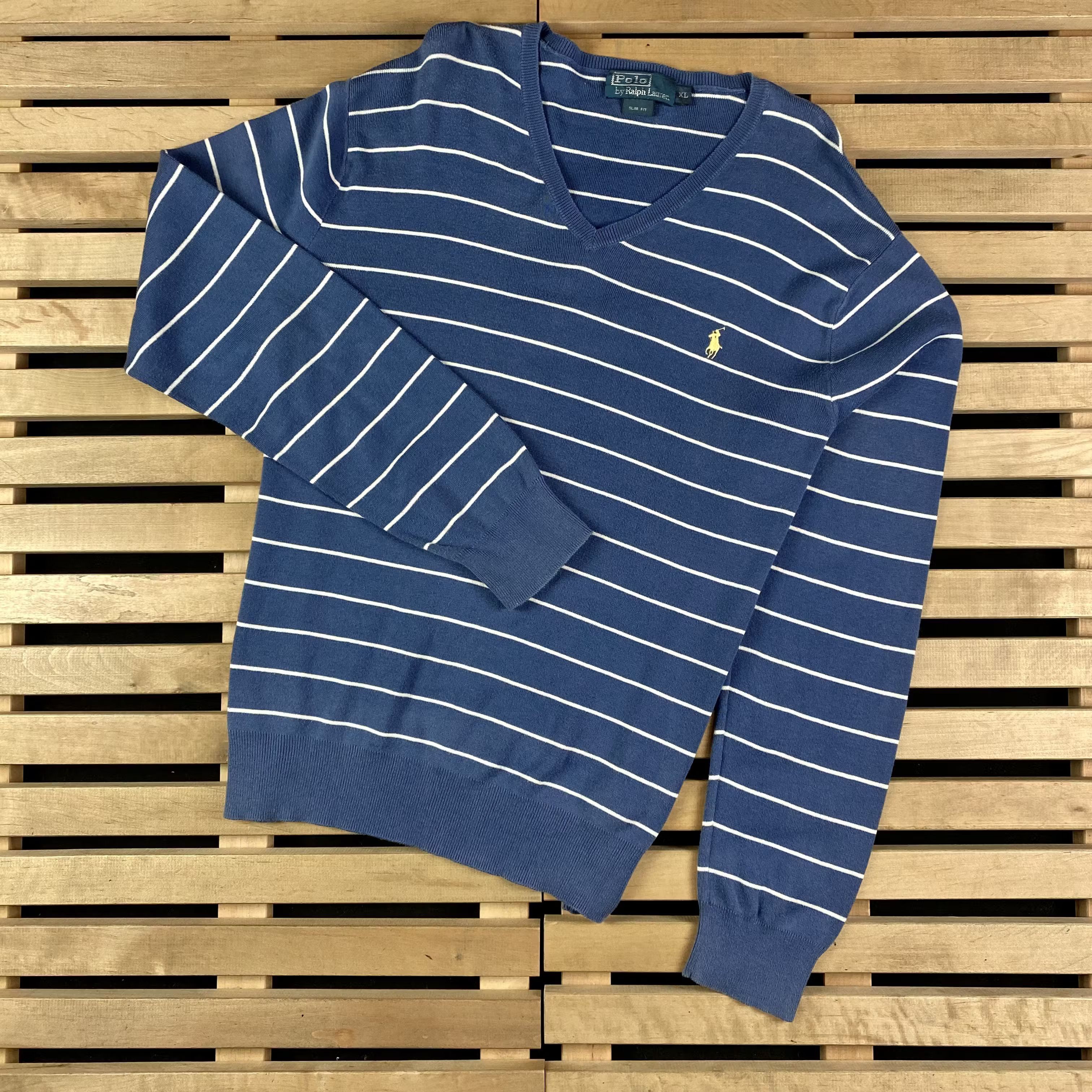 Polo Ralph Lauren × Ralph Lauren × Vintage Mens Long Sleeve Jumper V Neck Ralph Lauren Vintage Size XL Size US XL / EU 56 / 4 - 1 Thumbnail