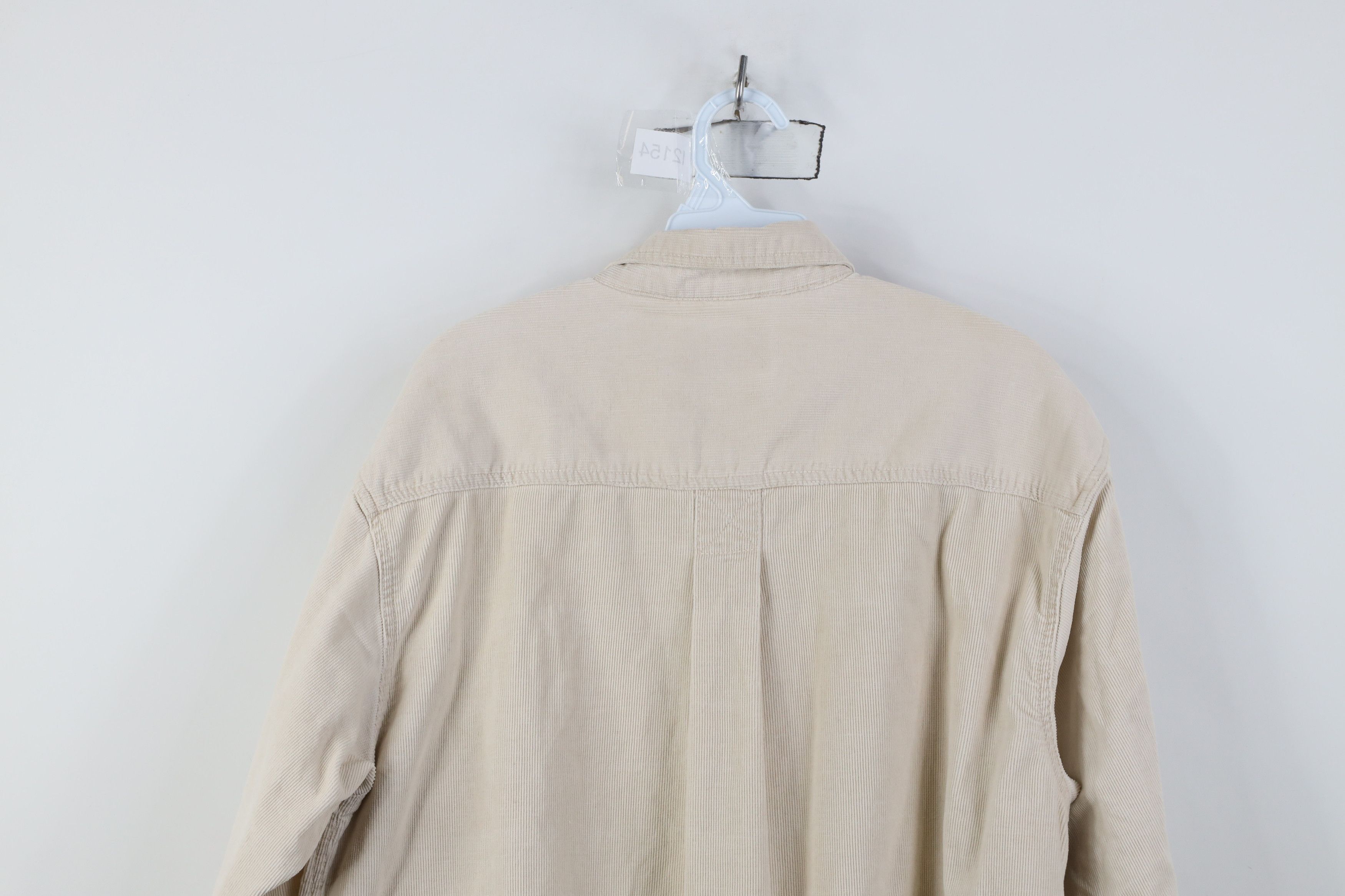 Vintage Vintage 90s Streetwear Corduroy Button Down Shirt Beige Size US L / EU 52-54 / 3 - 14 Thumbnail