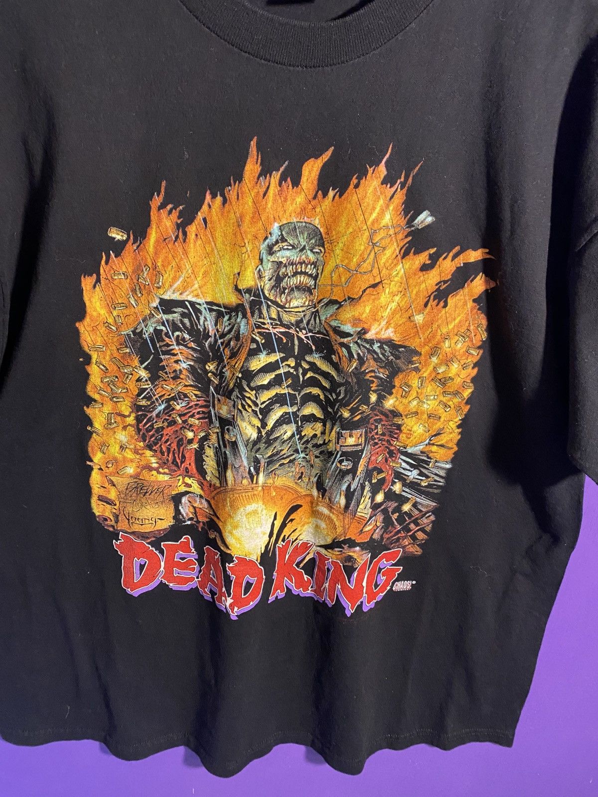 Vintage Vintage 90s Fashion Victim Chaos Comics dead king t-shirt Size US XL / EU 56 / 4 - 3 Thumbnail