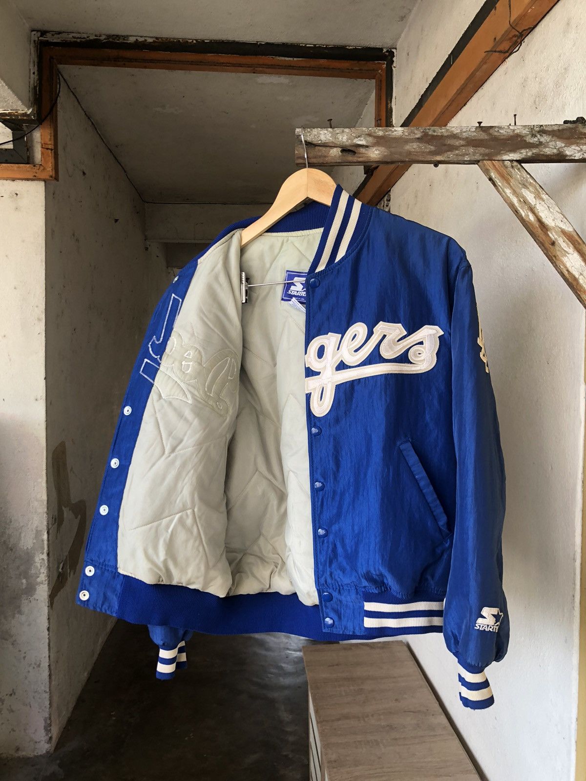 MLB Vintage 90s Dodgers MLB Nomo by Starter Bomber Jacket Size US M / EU 48-50 / 2 - 3 Thumbnail