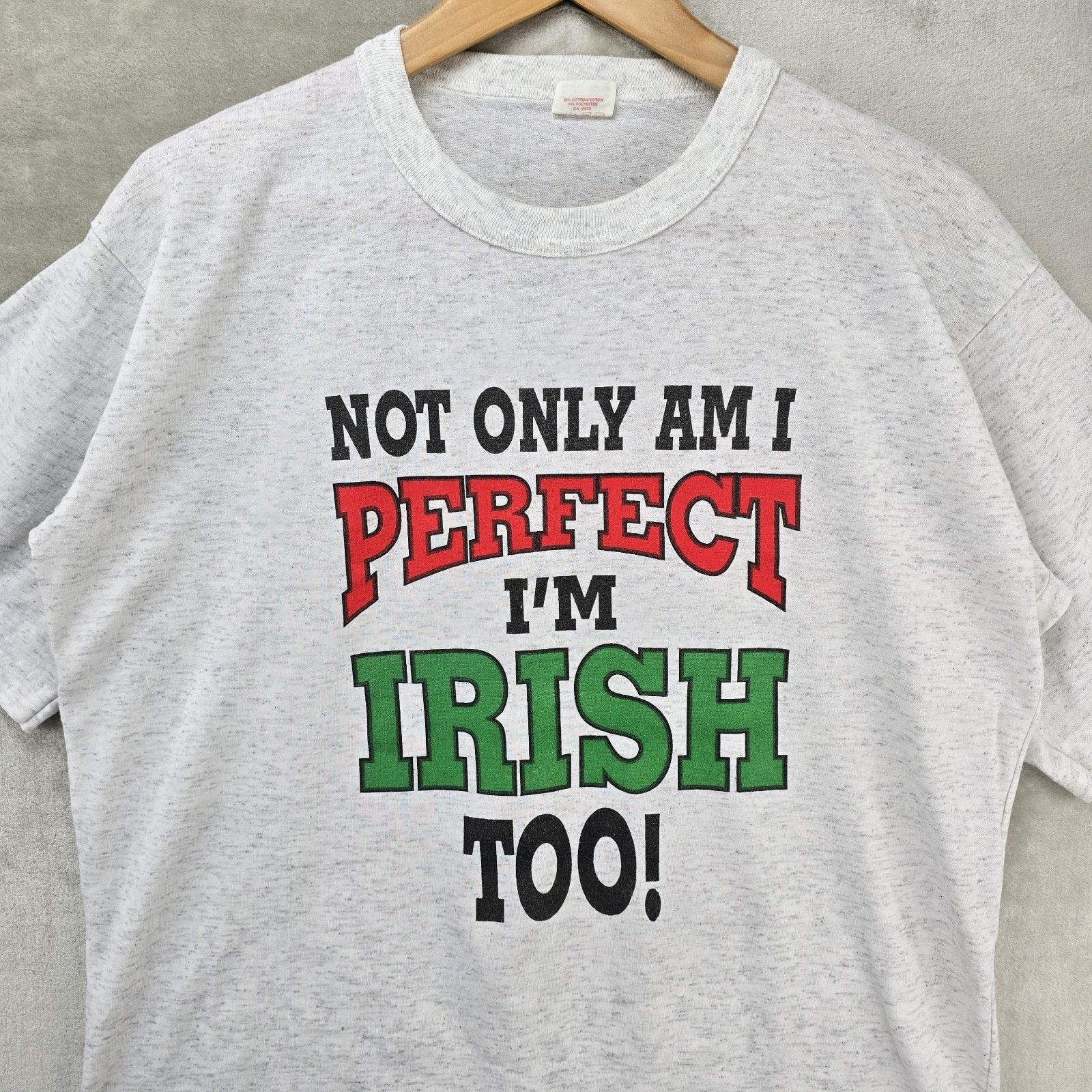 Other Vtg Not Only Am I Perfect I’m Irish Too Shirt Large 90s Size US L / EU 52-54 / 3 - 2 Thumbnail