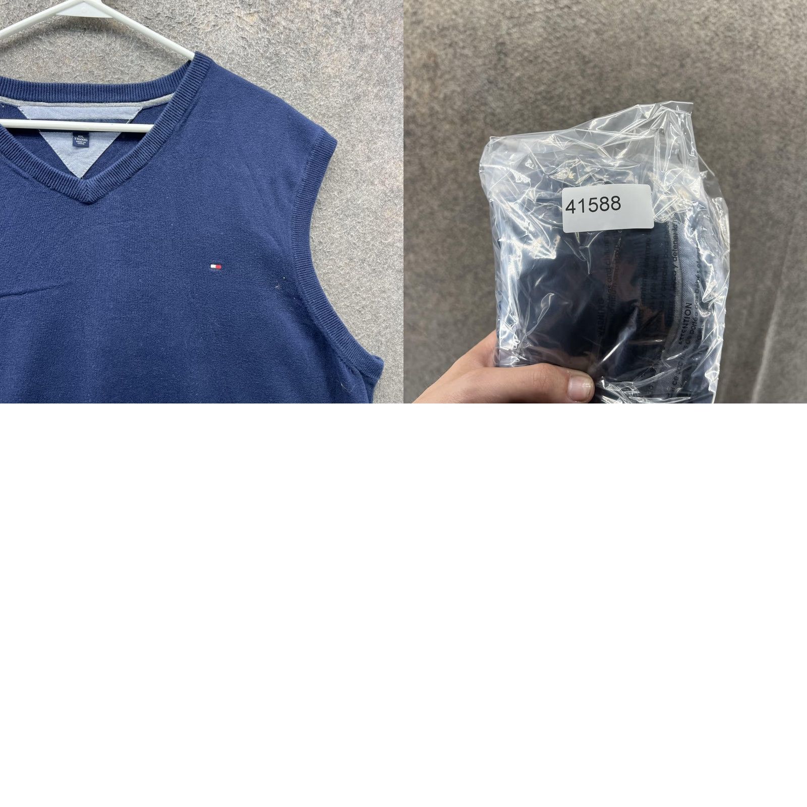 Tommy Hilfiger Tommy Hilfiger Sweater Vest Mens 2XL Blue Cotton Modal V-Neck Sleeveless Knit Vest Casual Knit Shirt Mens XXL Navy Logo Size US XXL / EU 58 / 5 - 8 Thumbnail