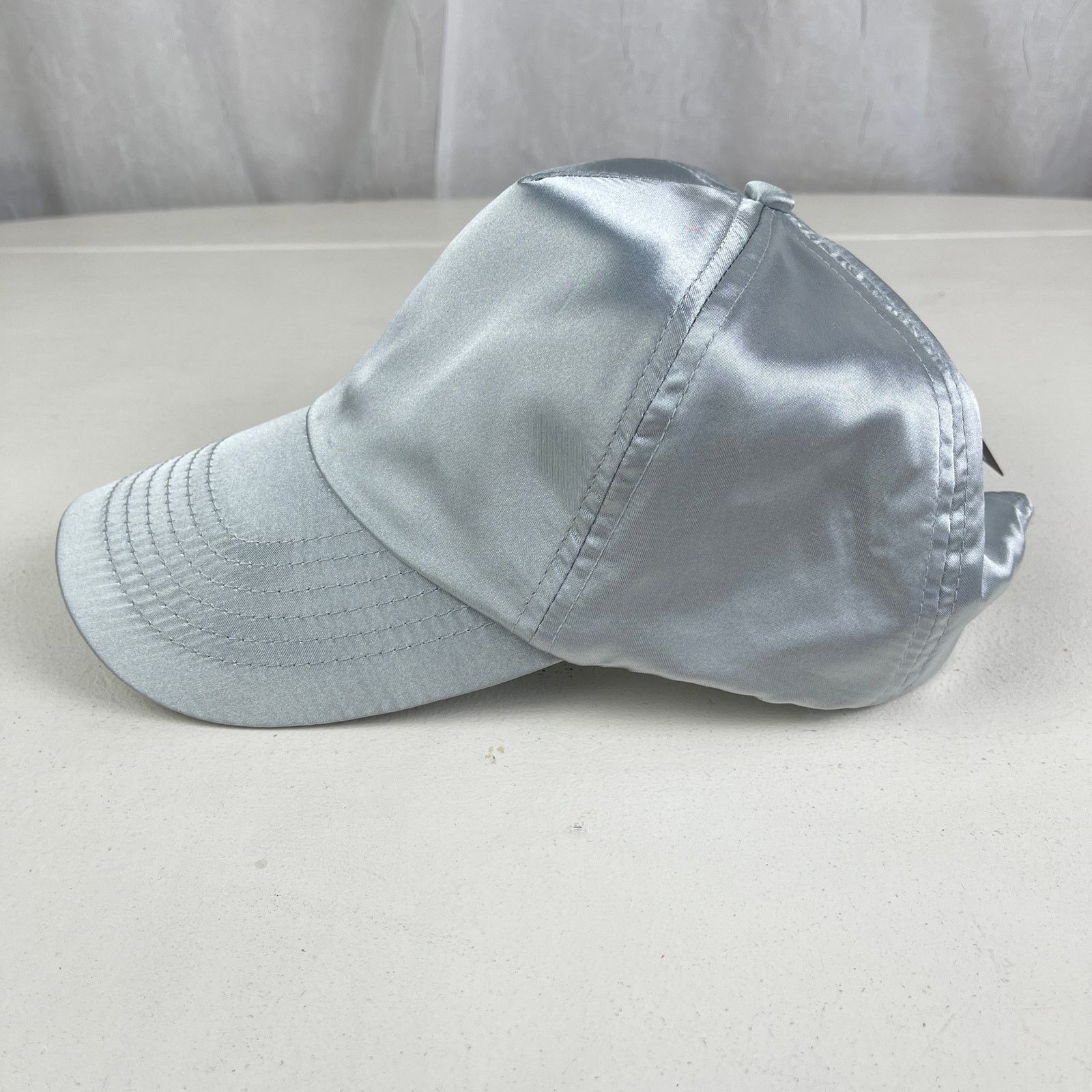 Forever 21 Shiny Silver Satin Baseball Cap Dad Hat Y2K Futuristic Cyber Size ONE SIZE - 4 Thumbnail