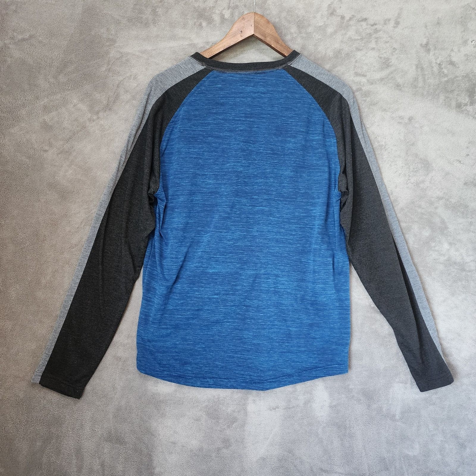 Burnside Burnside Men's Two-Tone Blue Henley Cotton Shirt L Size US L / EU 52-54 / 3 - 3 Thumbnail