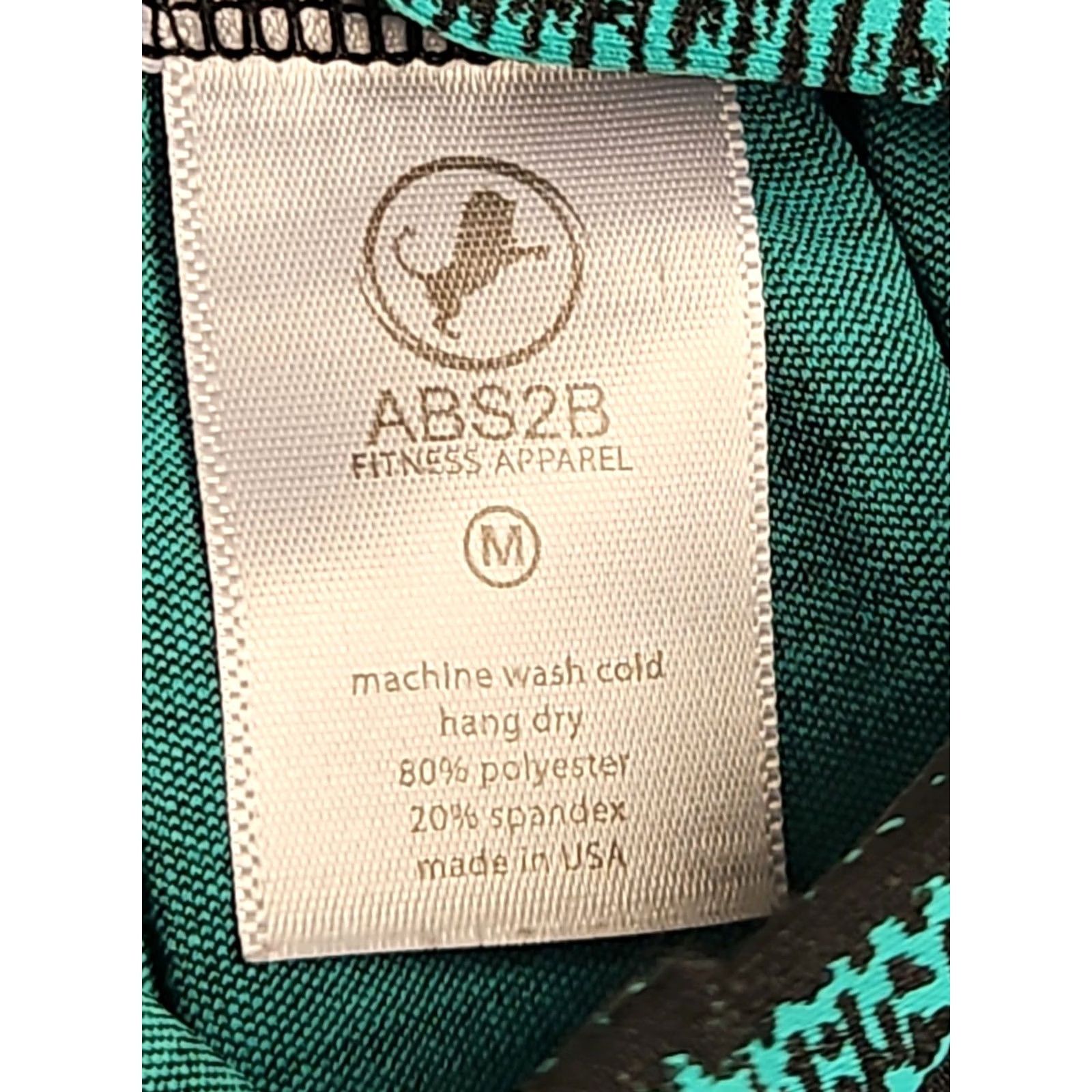 Vintage ABS2B Women’s Leggings Medium Black Green Yoga Workout Stretch Activewear USA Size 32" / US 10 / IT 46 - 5 Thumbnail