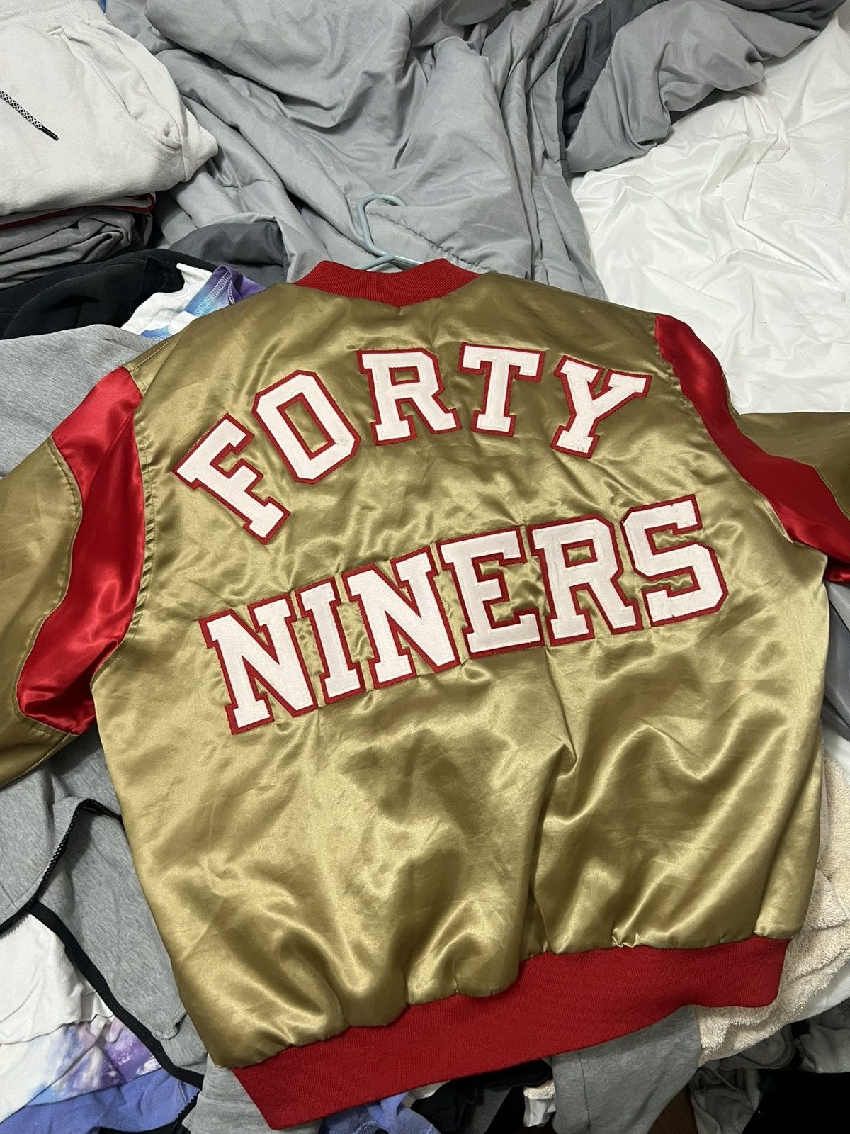 Chalk Line × NFL San Francisco 49ers Vintage 80s Varsity Jacket Size US XL / EU 56 / 4 - 2 Thumbnail