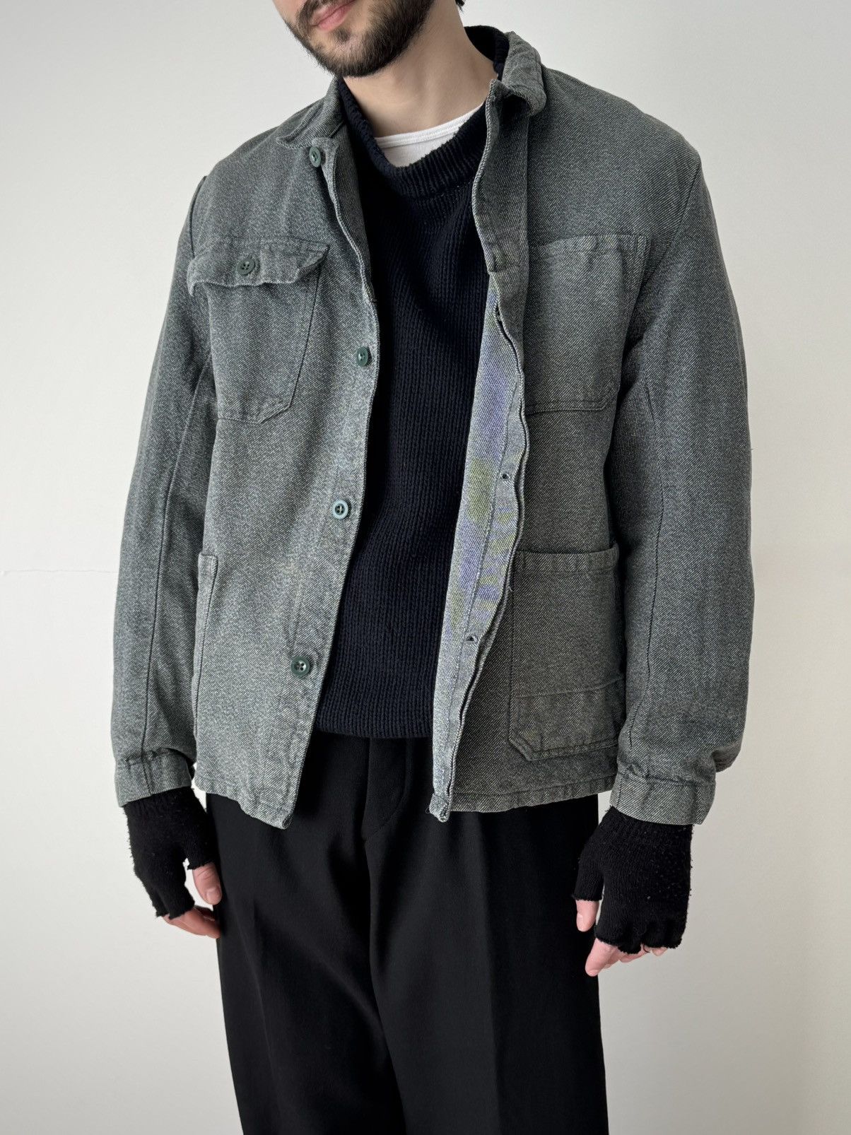 Vintage Vintage 1980s Swiss Work Denim Chore Jacket Size US L / EU 52-54 / 3 - 1 Thumbnail