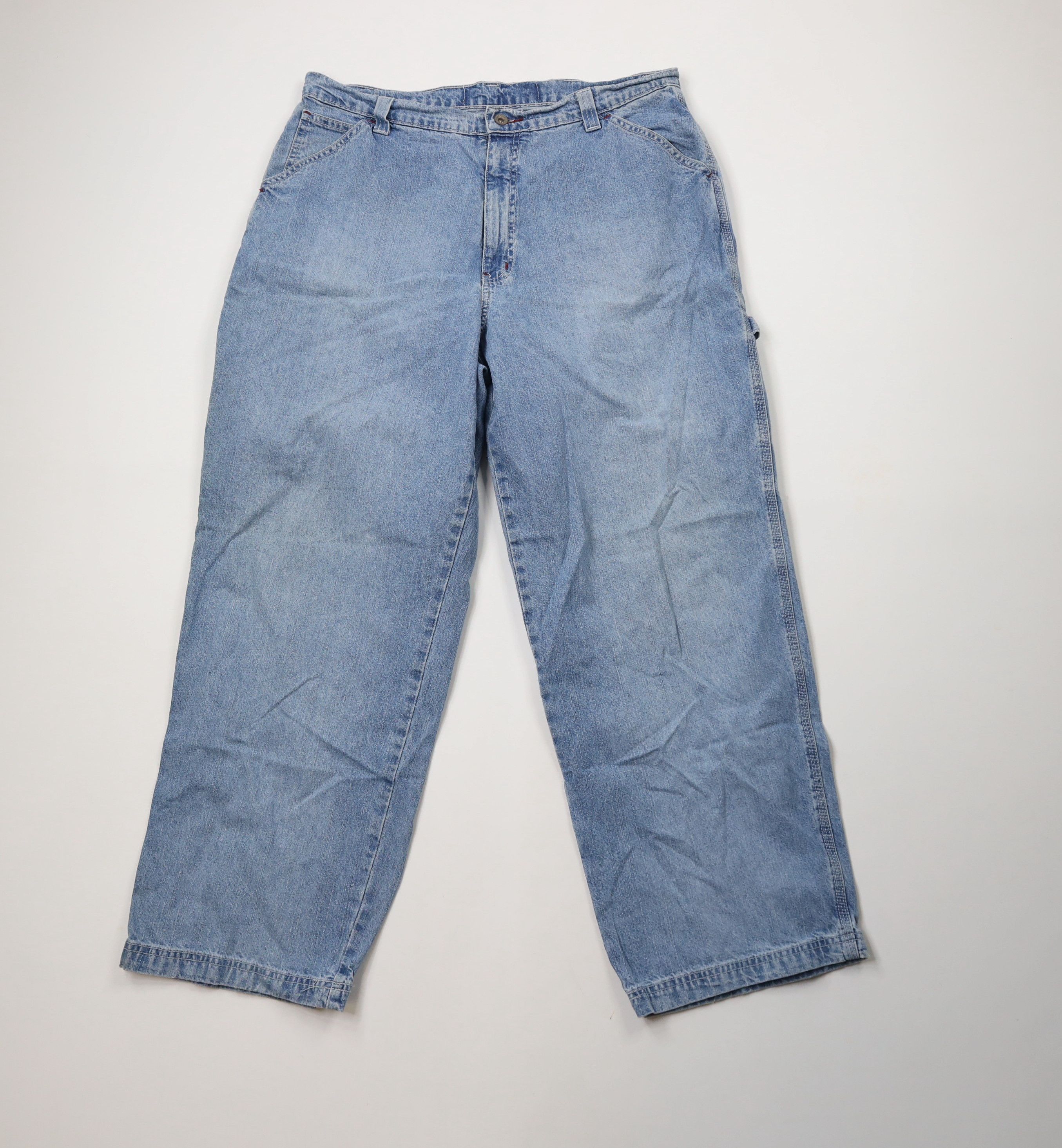 Vintage 90s Streetwear Baggy Wide Leg Carpenter Denim Jeans