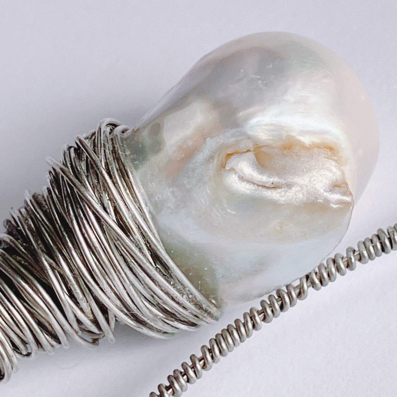 Vintage Genuine Baroque Pearl Collar Choker Necklace Wire Wrap Size ONE SIZE - 9 Thumbnail