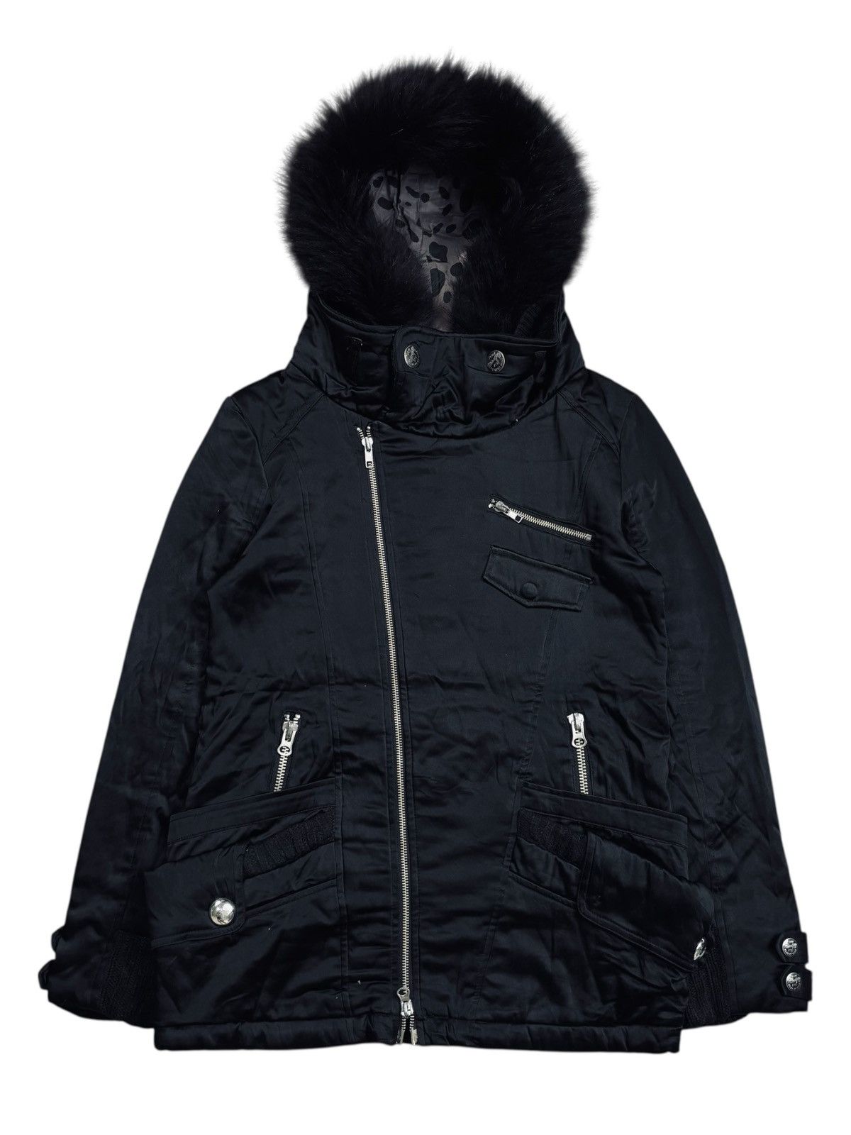 2000s Maison Gilfy - Fur Hoodie Asymetric Zip Hodie