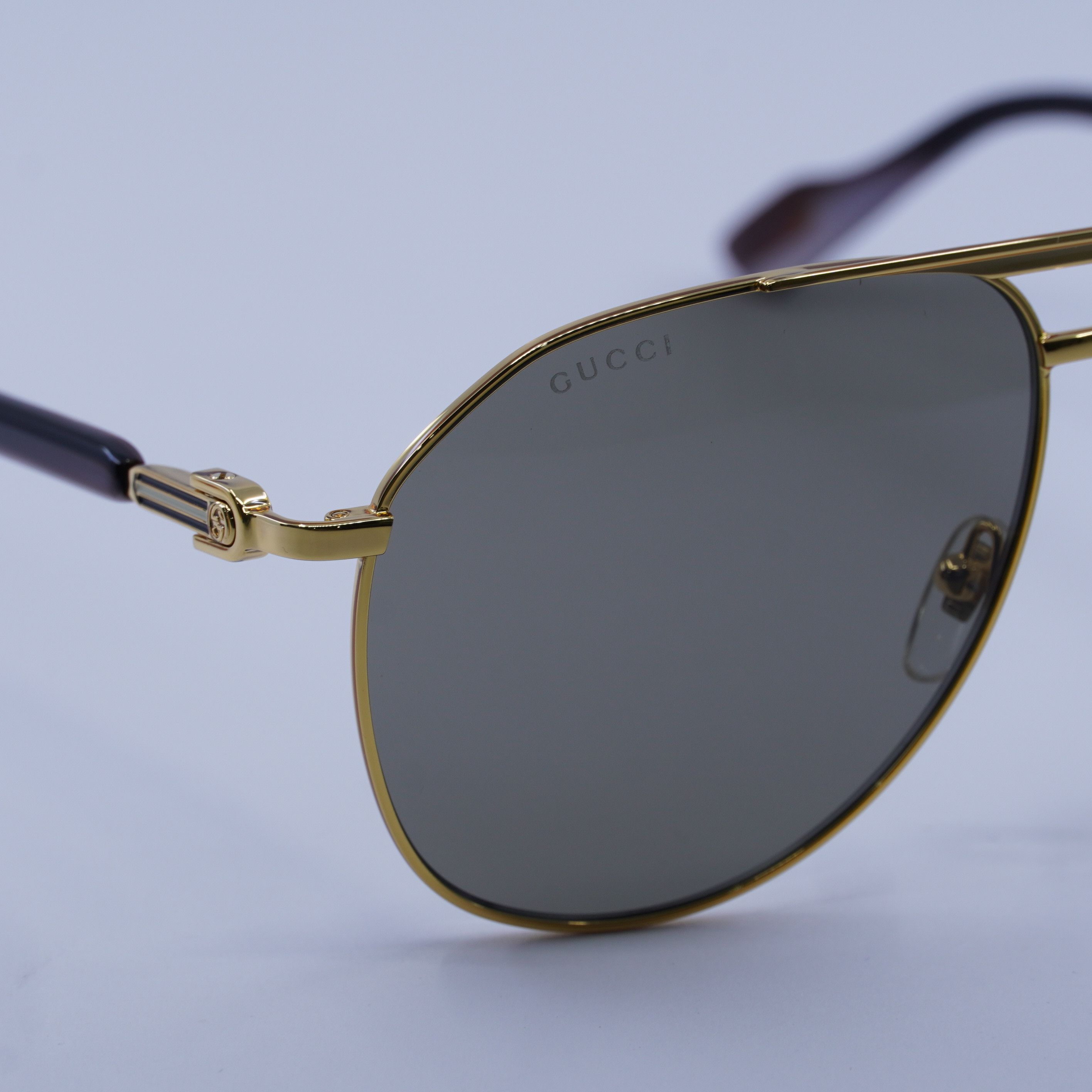 Gucci Gucci GG1220S 002 Sunglasses Gold Aviator Frame, Brown Lense Size ONE SIZE - 2 Thumbnail