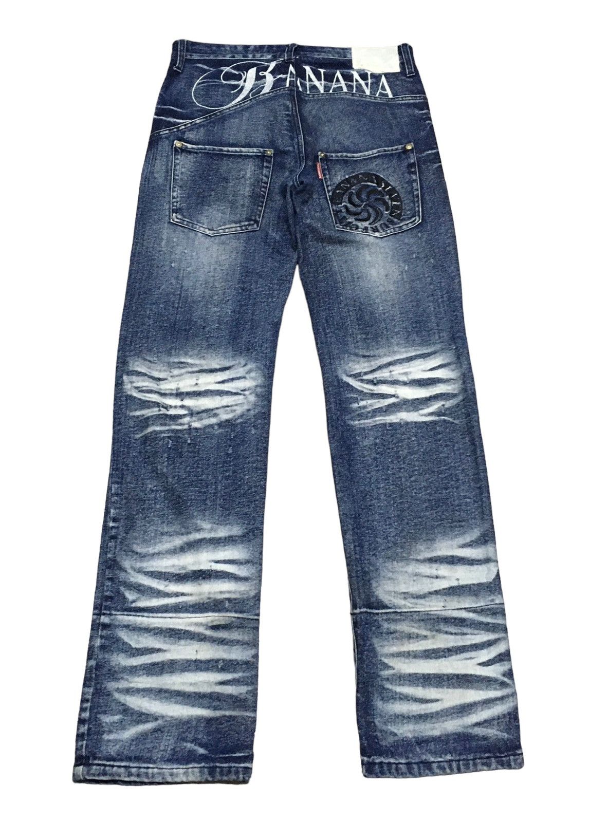 If Six Was Nine × Japanese Brand Rare Design Vintage Banana Seven Distressed Jeans 1990s Size US 33 - 3 Thumbnail