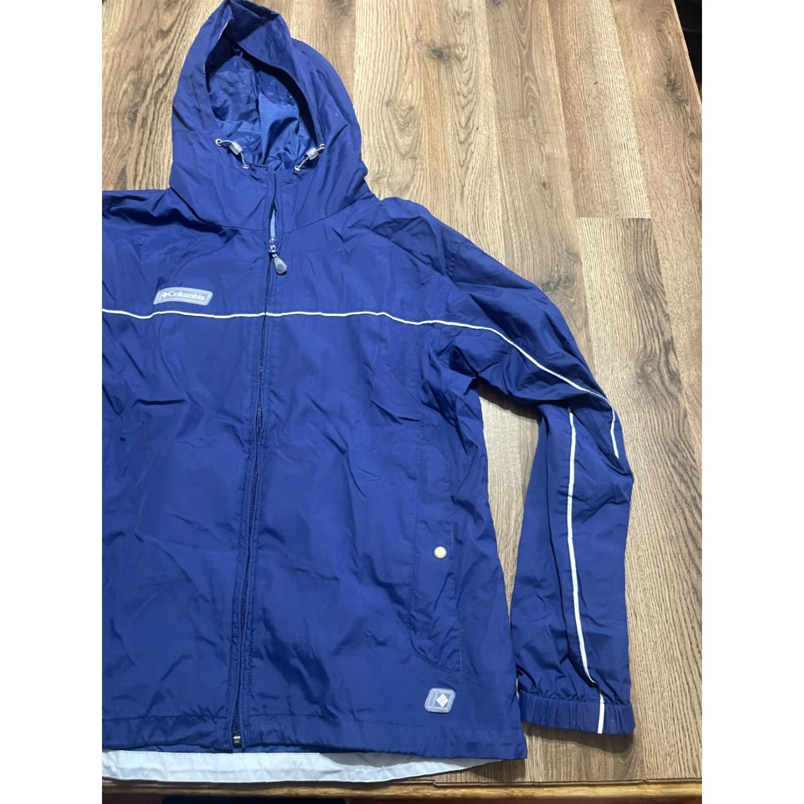 Vintage Columbia Hoodie Women's XL Blue Full Zip Jacket 100% Nylon Regular Style Modern Casual Size XL / US 12-14 / IT 48-50 - 4 Thumbnail