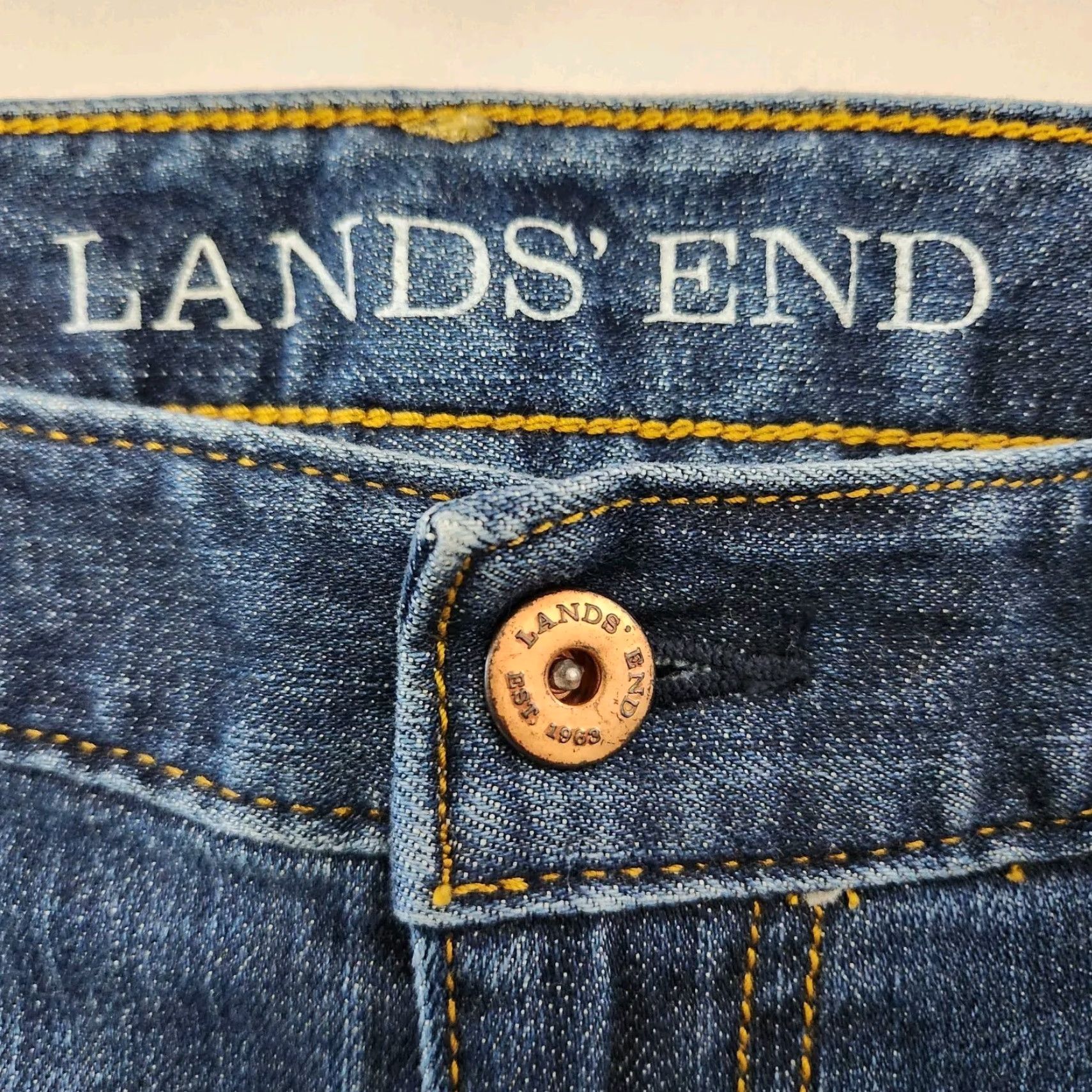 Lands' End VINTAGE Lands End Womens Midrise Slim Ankle Crop Jeans-Size 14 Blue 27 Inseam Womens Size 36" / US 14 / IT 50 - 7 Thumbnail