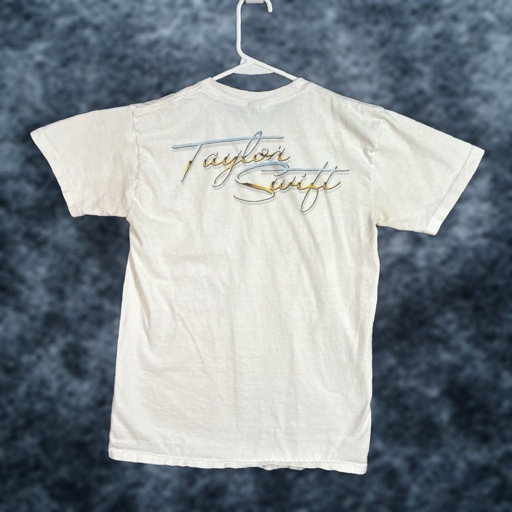 Jerzees VINTAGE RARE! T Swift Tim McGraw Album T Shirt Adult Small White Mens Shirt 2000s | Cotton Graphic Tee Size US S / EU 44-46 / 1 - 1 Thumbnail