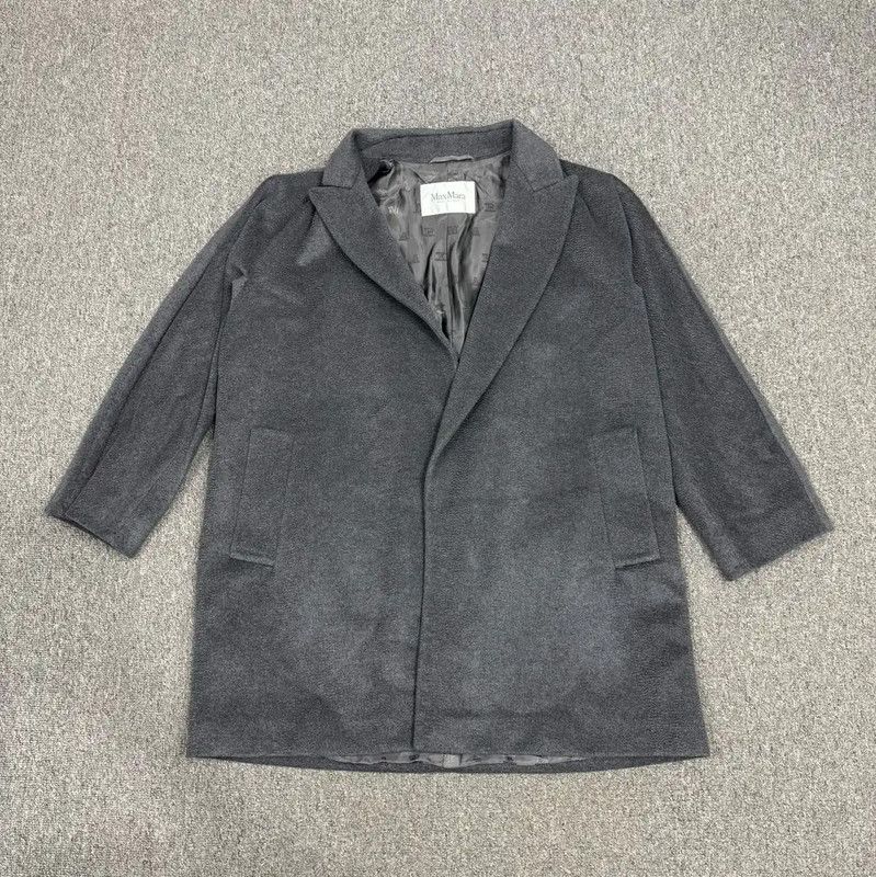 Max Mara MaxMara Men's Gray Polyester Overcoat 0089 Size US M / EU 48-50 / 2 - 1 Thumbnail