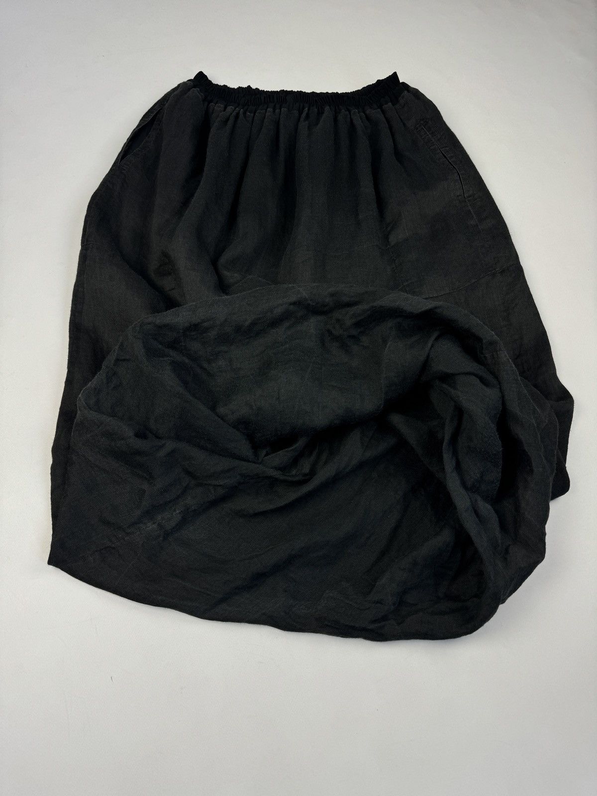 Designer × Vintage CHRISTA DE CAROUGE Avant Garde Vintage Linen Skirt Pockets Size 34" / US 12 / IT 48 - 18 Thumbnail