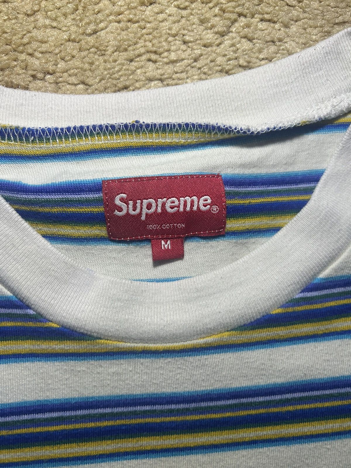 Supreme Supreme Stripes Blue Yellow SS/2018 3M Logo Size Medium Size US M / EU 48-50 / 2 - 2 Thumbnail