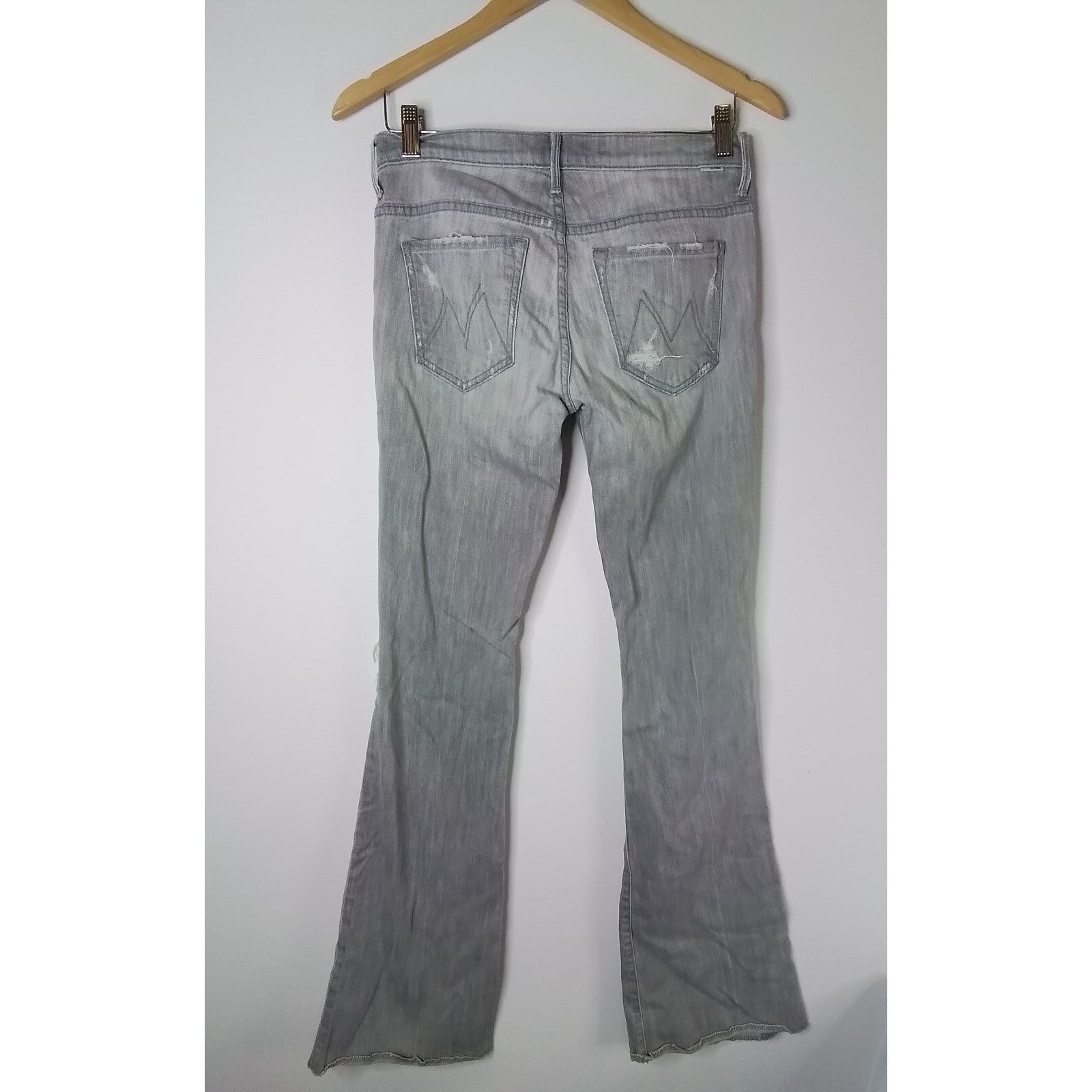 MOTHER Mother Denim Jeans Women's 30 Gray Flare Distressed Size 30" / US 8 / IT 44 - 4 Thumbnail