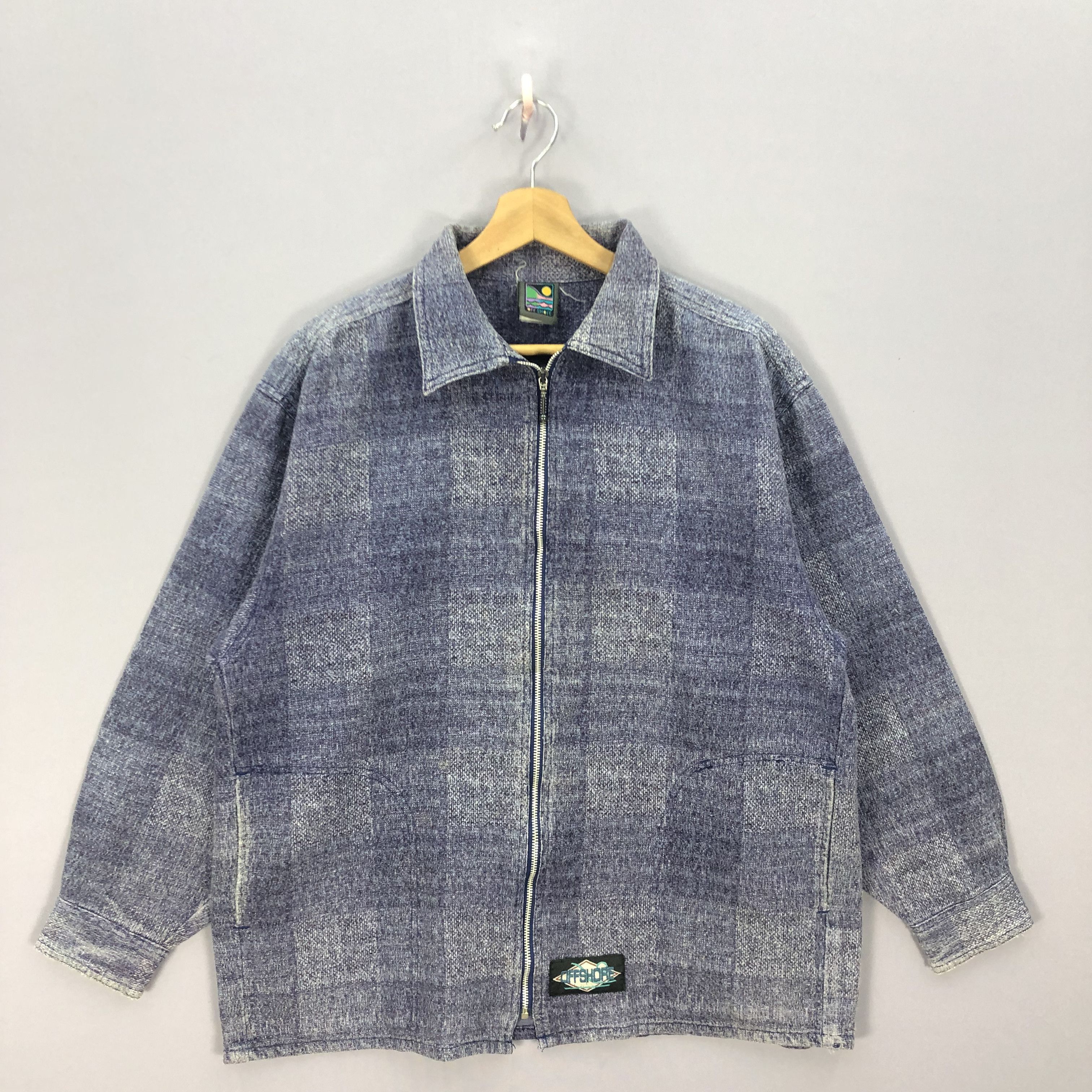 Vintage Vintage 90s Off Shore Check Zipper Jacket Surfwear Tartan Size US M / EU 48-50 / 2 - 1 Thumbnail
