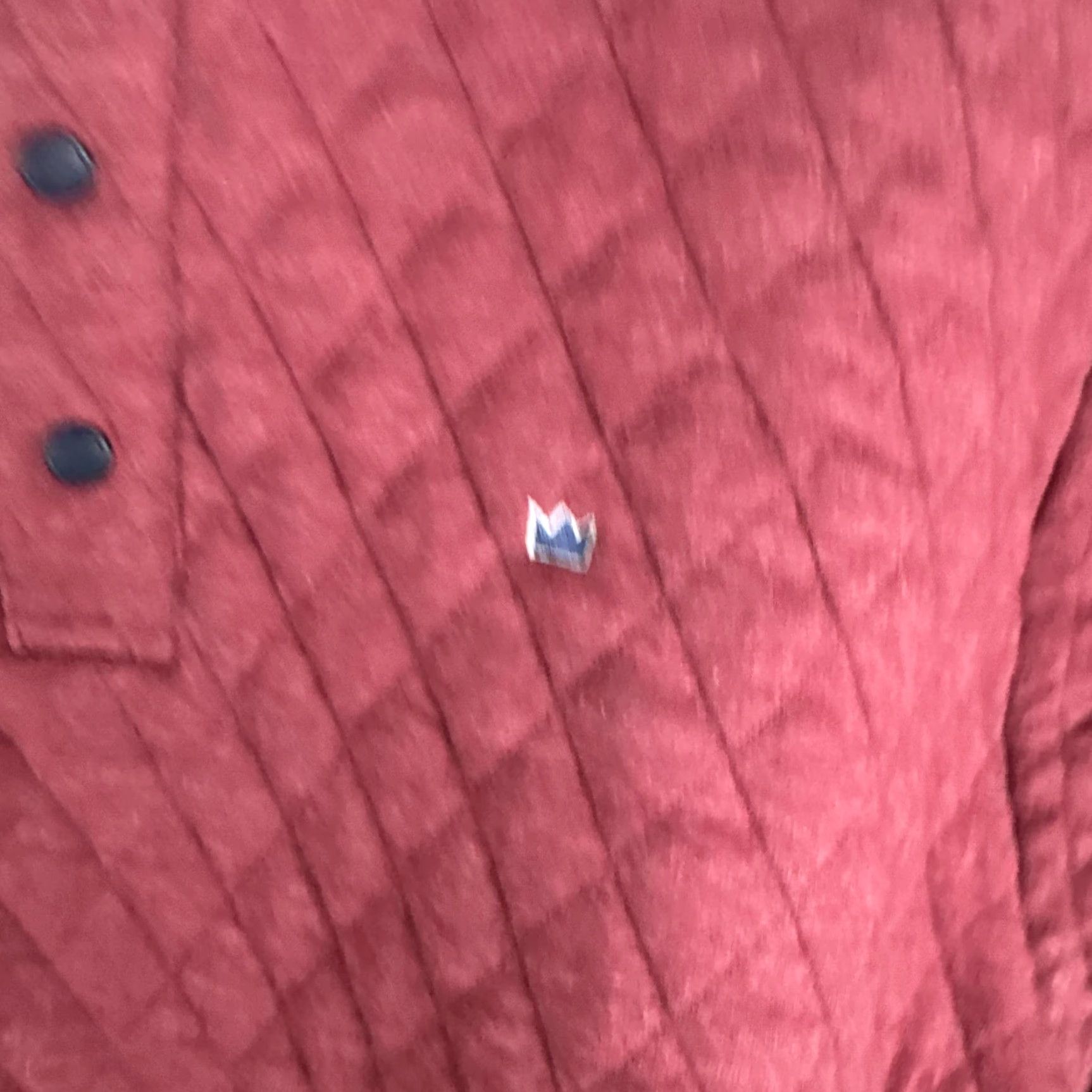 Vintage Crown & Ivy Sweatshirt Mens XL Red Quilted Snap Henley Pullover Mock Neck Lined Winter Heavyweight Insulated Jersey Cotton Polyester Size US XL / EU 56 / 4 - 6 Thumbnail