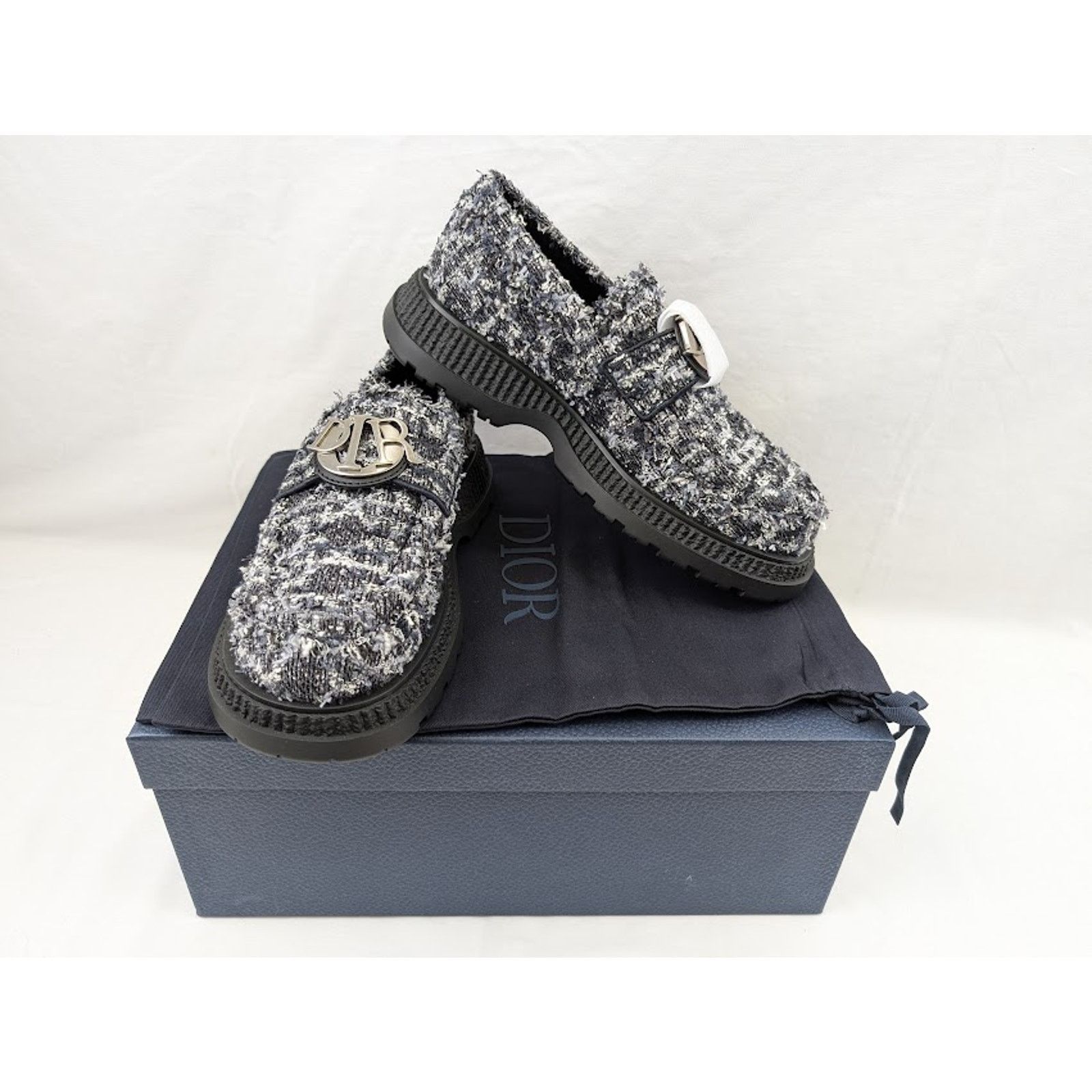 Dior o1rshd1 Buffalo Loafers Fabric in Navy Blue Size US 11 / EU 44 - 20 Thumbnail
