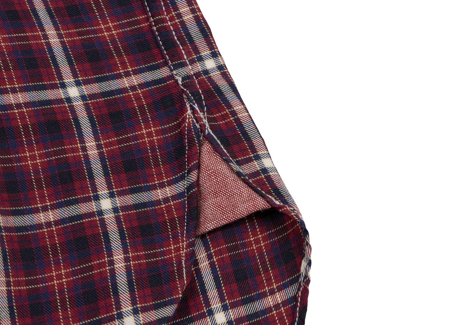 Junya Watanabe Check Pattern Panel Mixed Material Shirt in Red, Size XS Size US XS / EU 42 / 0 - 9 Thumbnail
