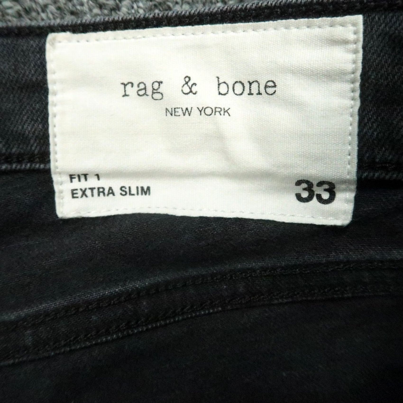 Rag & Bone rag & bone Jeans Mens 33x33 Black Fit Extra-Slim Button Fly Denim Straight 5-Pocket Stretch Winter Spring Fall Summer Mens Size US 33 - 6 Thumbnail