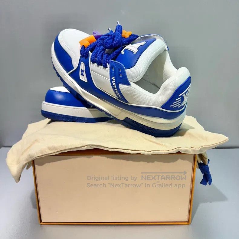 Louis Vuitton Louis Vuitton Trainer Maxi Fat Ding White Blue shoes Size US 10 / EU 43 - 9 Thumbnail