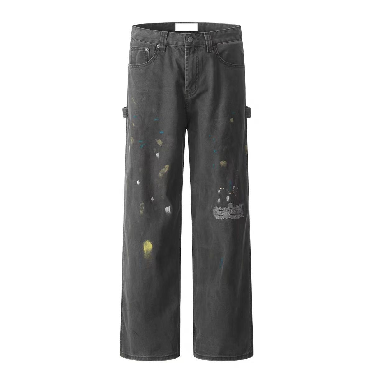 Japanese Brand × Jean Vintage washed and inked loose fit straight leg work jeans Size US 34 / EU 50 - 3 Thumbnail