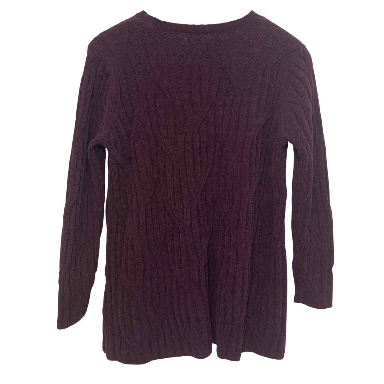 J. Jill J. Jill Chenille Purple Chunky Cable Knit Pullover Sweater Size S / US 4 / IT 40 - 2 Thumbnail