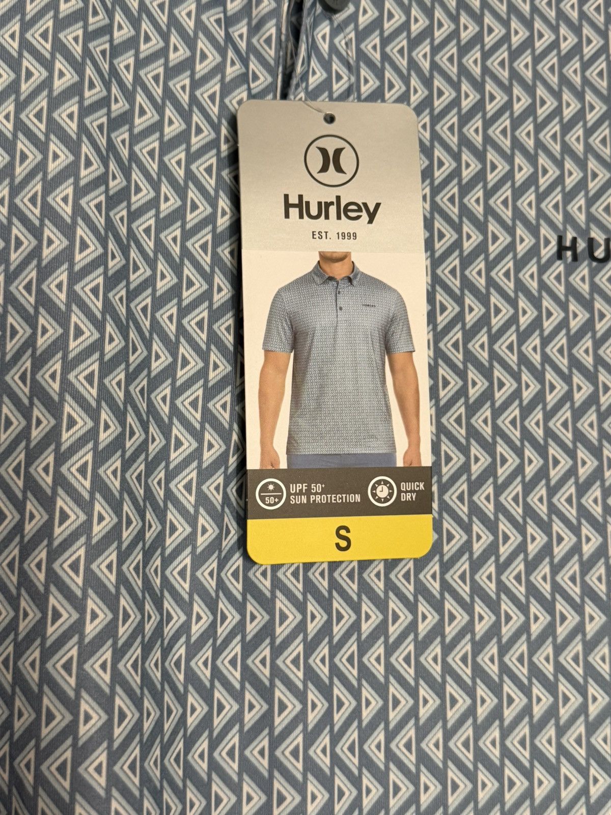 Hurley Hurley Geometric Pattern Polo Blue White/Small Short Sleeve Size US S / EU 44-46 / 1 - 2 Thumbnail